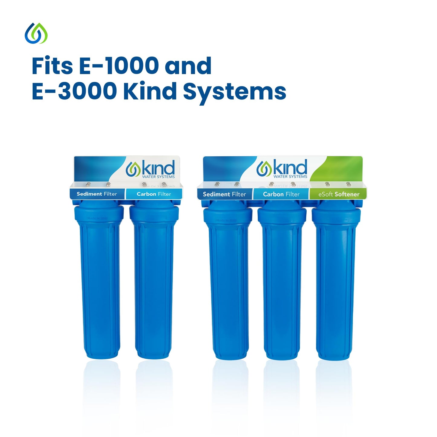 Kind Water Systems Kind Water 5-Micron Sediment & Carbon Replacement Filters – Fits Kind & Evo E-1000/E-3000 Whole House Water Systems – Includes O-Ring Kit & Lubrication – 6-12-Month Filter Refill