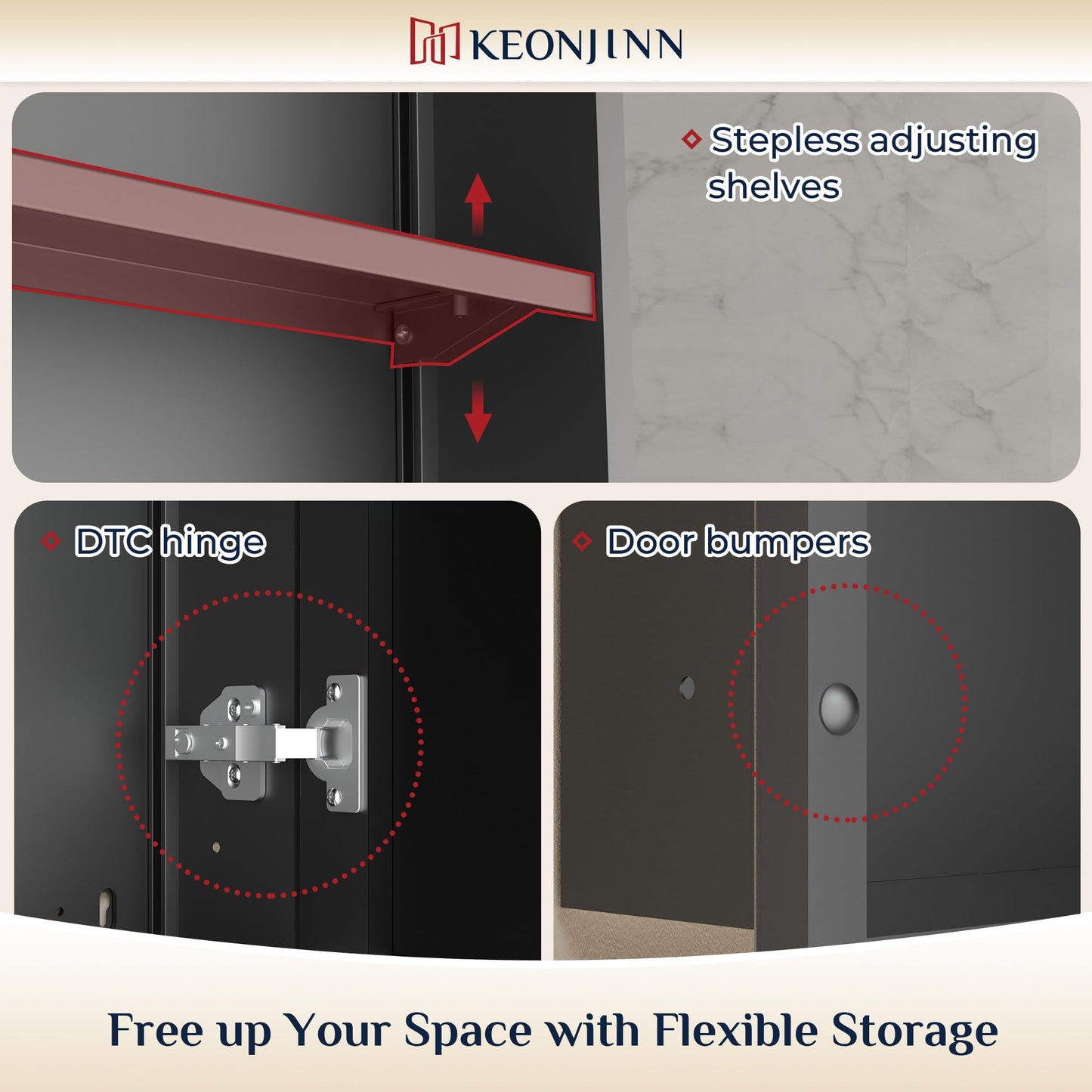 Keonjinn 24" x 30" Black Bathroom Medicine Cabinets with Mirror, Fully Assembled, Large Mirrored Medicine Cabinet Recessed or Surface Wall-Mounted, Aluminum Metal Framed, Farmhouse Cabinet Mirror
