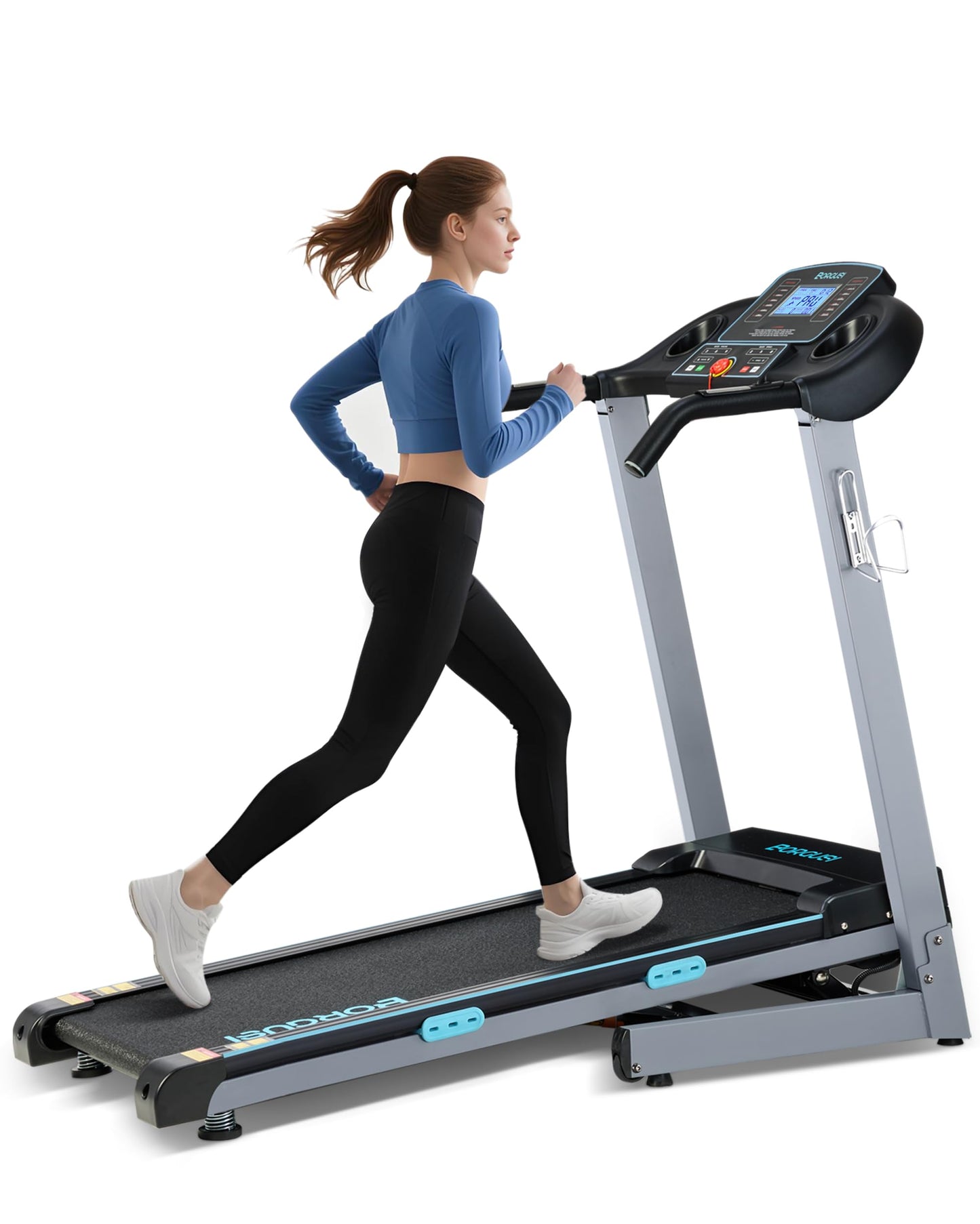 BORGUSI Treadmill with 12% Auto Incline and Bluetooth Speaker - 300 lb Capacity, 3.0HP Folding Electric Treadmill Up to 8.5 MPH Speed, Running Machine with 17.5" Wide Tread Belt for Home Use