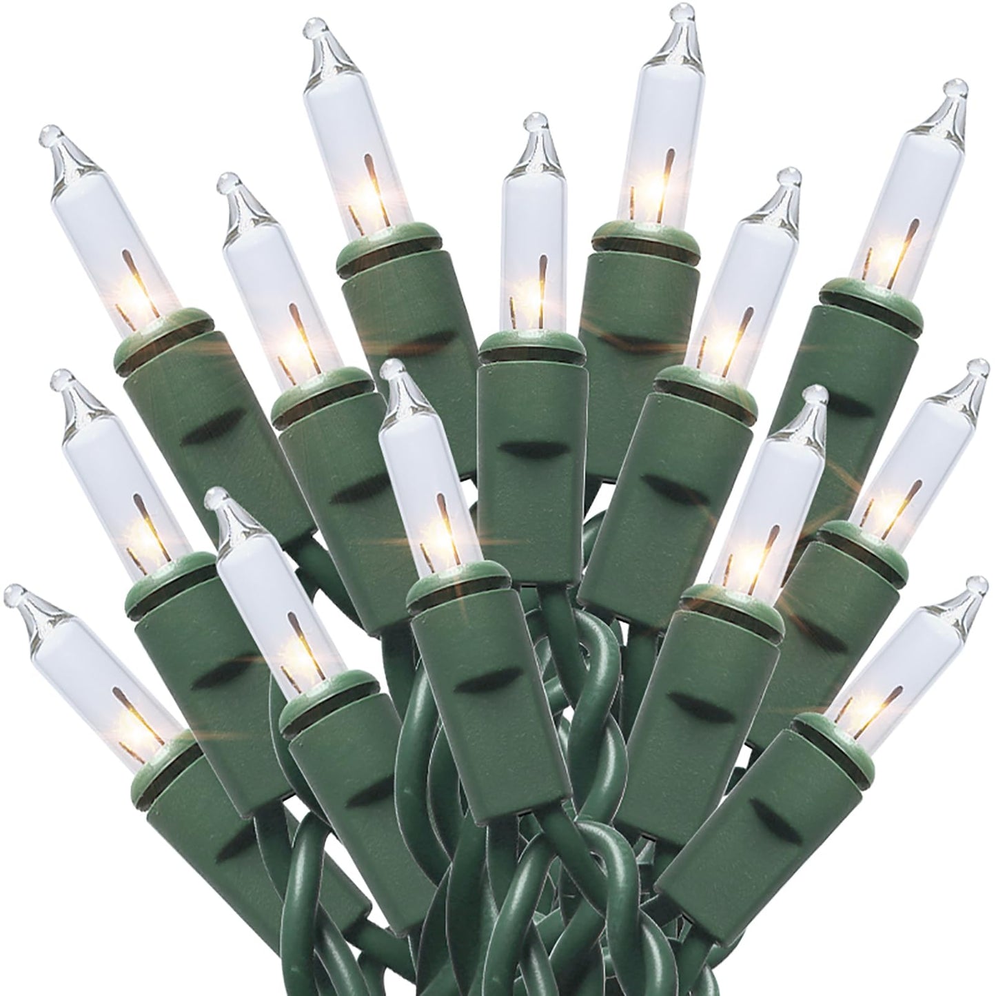 MULTI-SPARKING Clear Christmas String Lights - 35 Count Warm White Mini Lights, 8.5 Feet Green Wire, Indoor/Outdoor Use