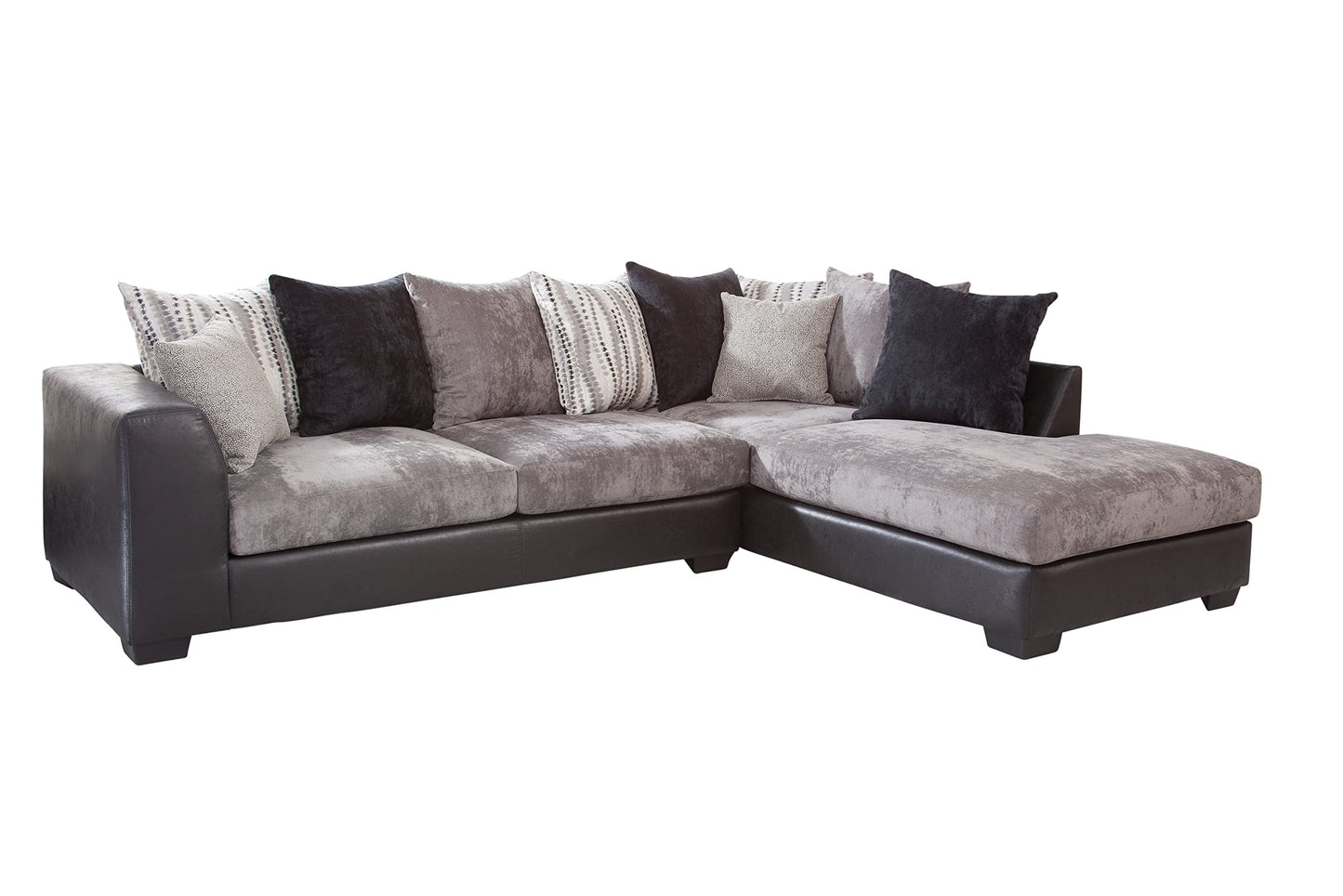 American Furniture Classics Casual Comfort Charcoal & Black L Shaped Sectional