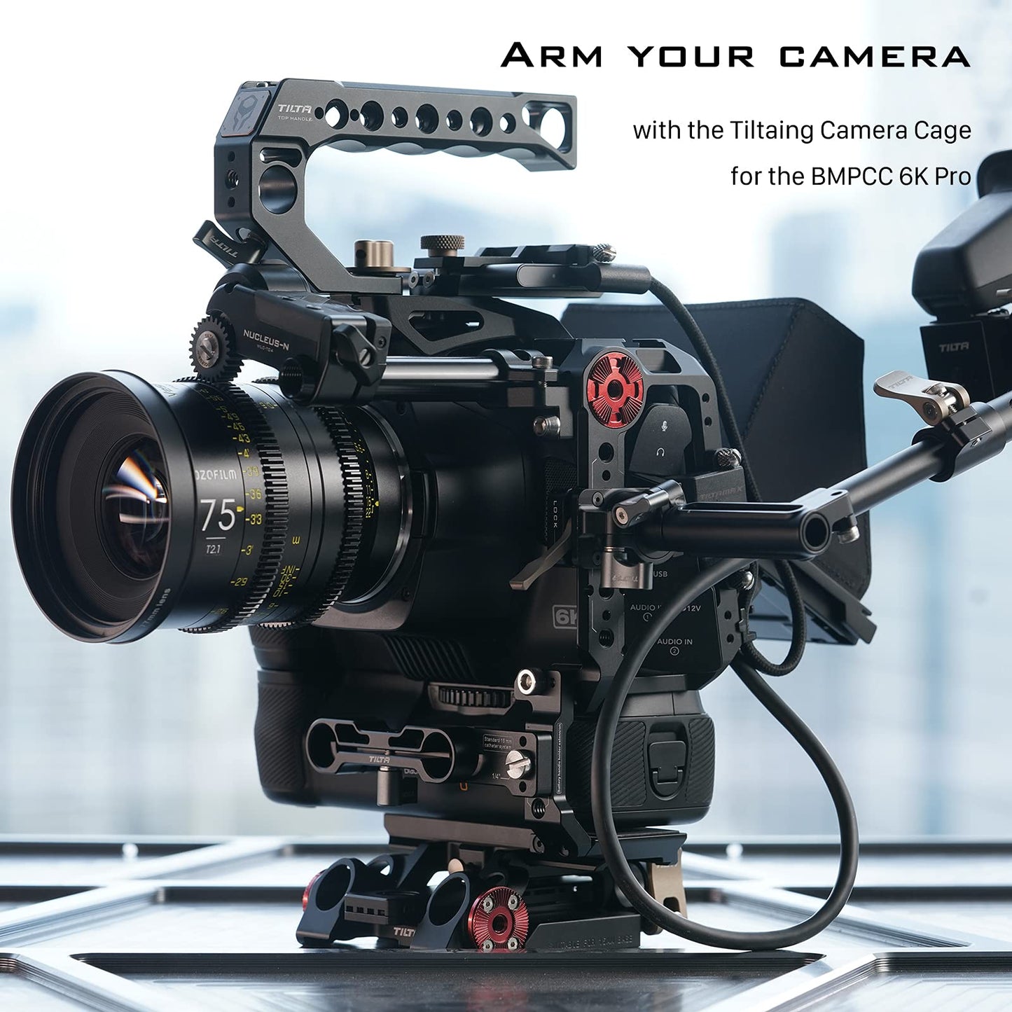 Tilta Camera Cage for BMPCC 6K Pro/G2 | Protective Gear | Mount Accessories | Compatible with Blackmagic Design Pocket Cinema Camera 6K Pro (Black, Advanced Kit)