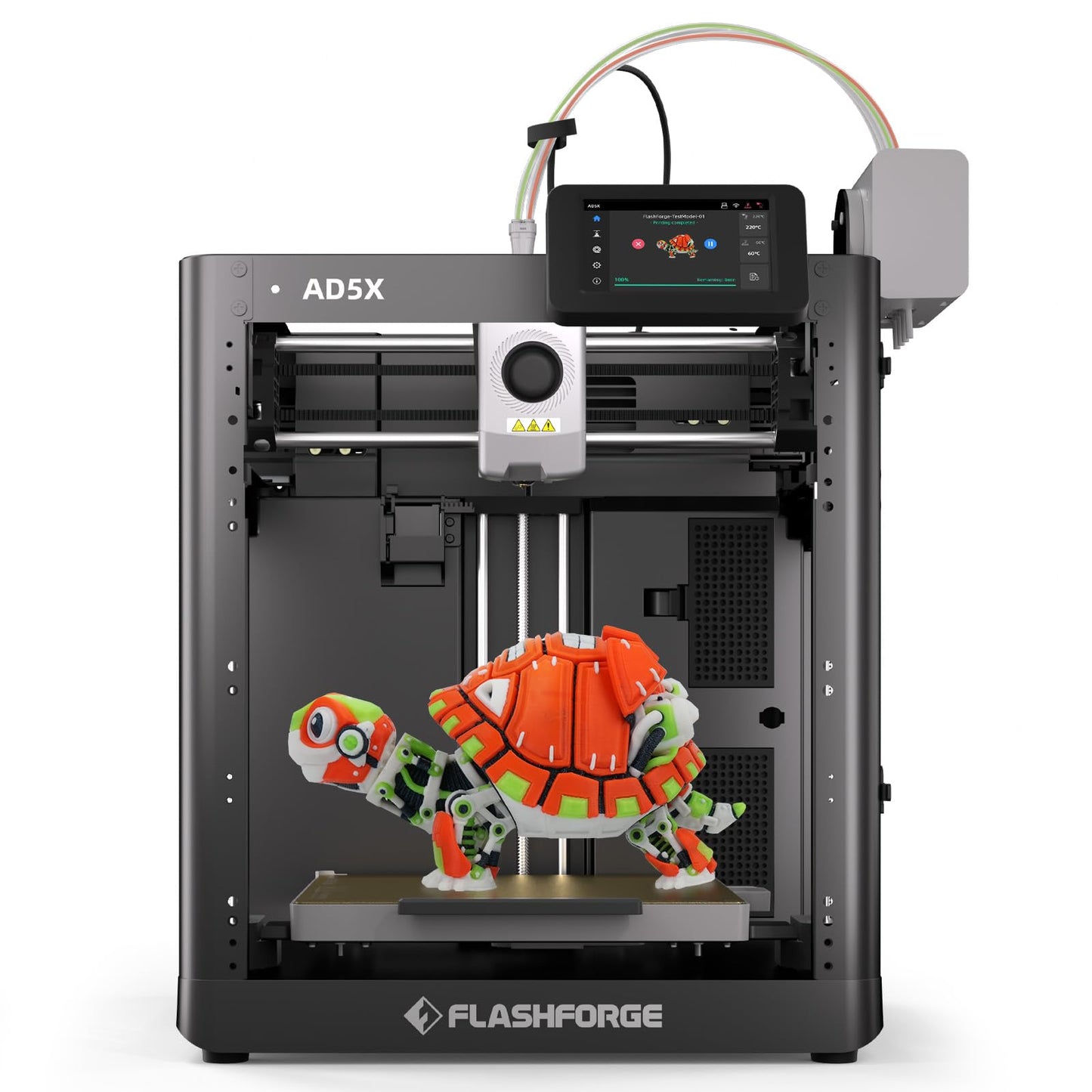 Flashforge AD5X Multi-Color 3D Printer, 600mm/s High-Speed 4 Color 3D Printer with 300˚C Nozzle, Auto Leveling and PEI Flexible Plate, 8.7 x 8.7 x 8.7in