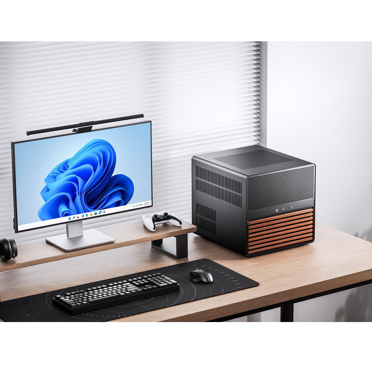 JONSBO N5 NAS Pc Case, E-ATX,12HDD+4SSD Drive Bay GPU HP Host, Supports Max. 4 GPU,E-A.TX(330mm) MB/ATX PSU Supports, with 3 Fans Built-in, 8 Slots PCI, Solid Wood Veneer Computer Case,Home Server