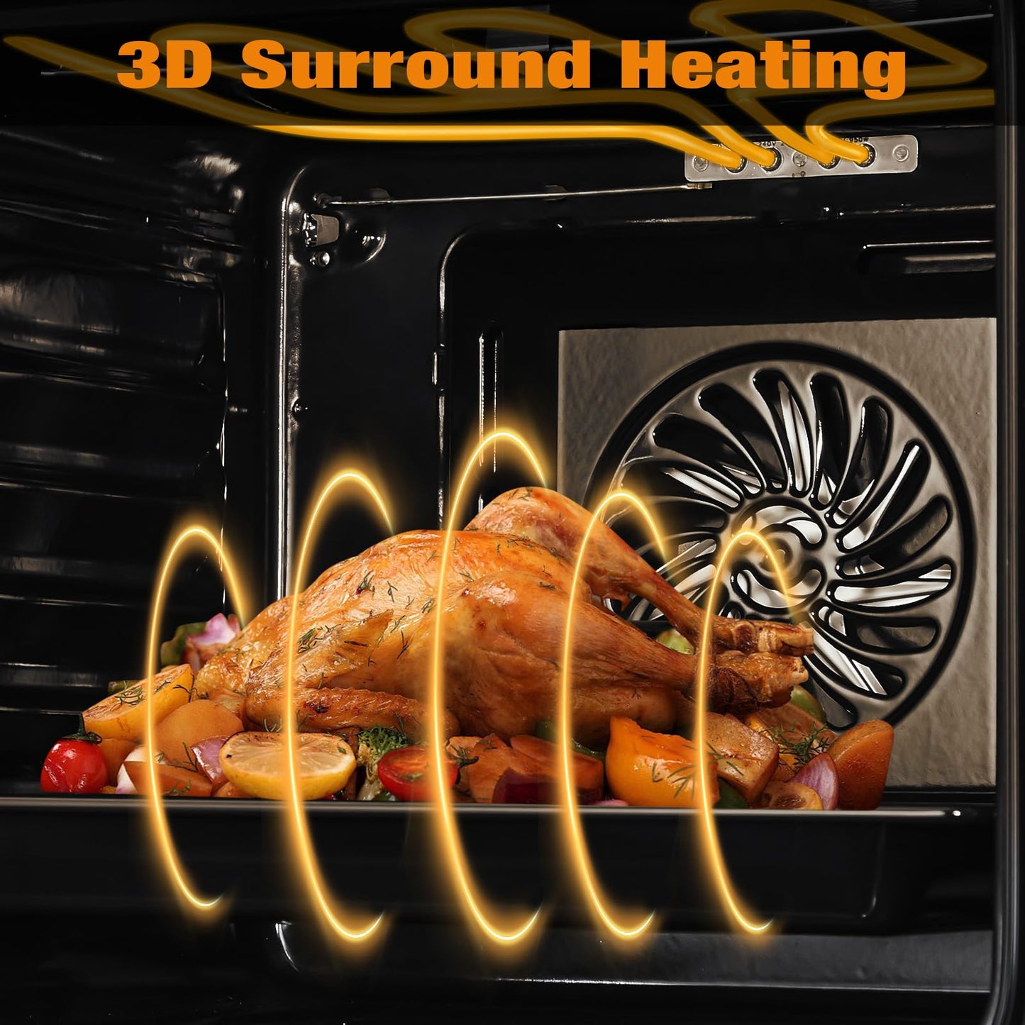 24" Single Wall Oven, 2.5 Cu.Ft. Built-in Electric Single Wall Ovens with Mechanical Knobs, Double-Layered Glass Door, 5 Cooking Functions, 3000W 240V Ideal for Kitchen Oven