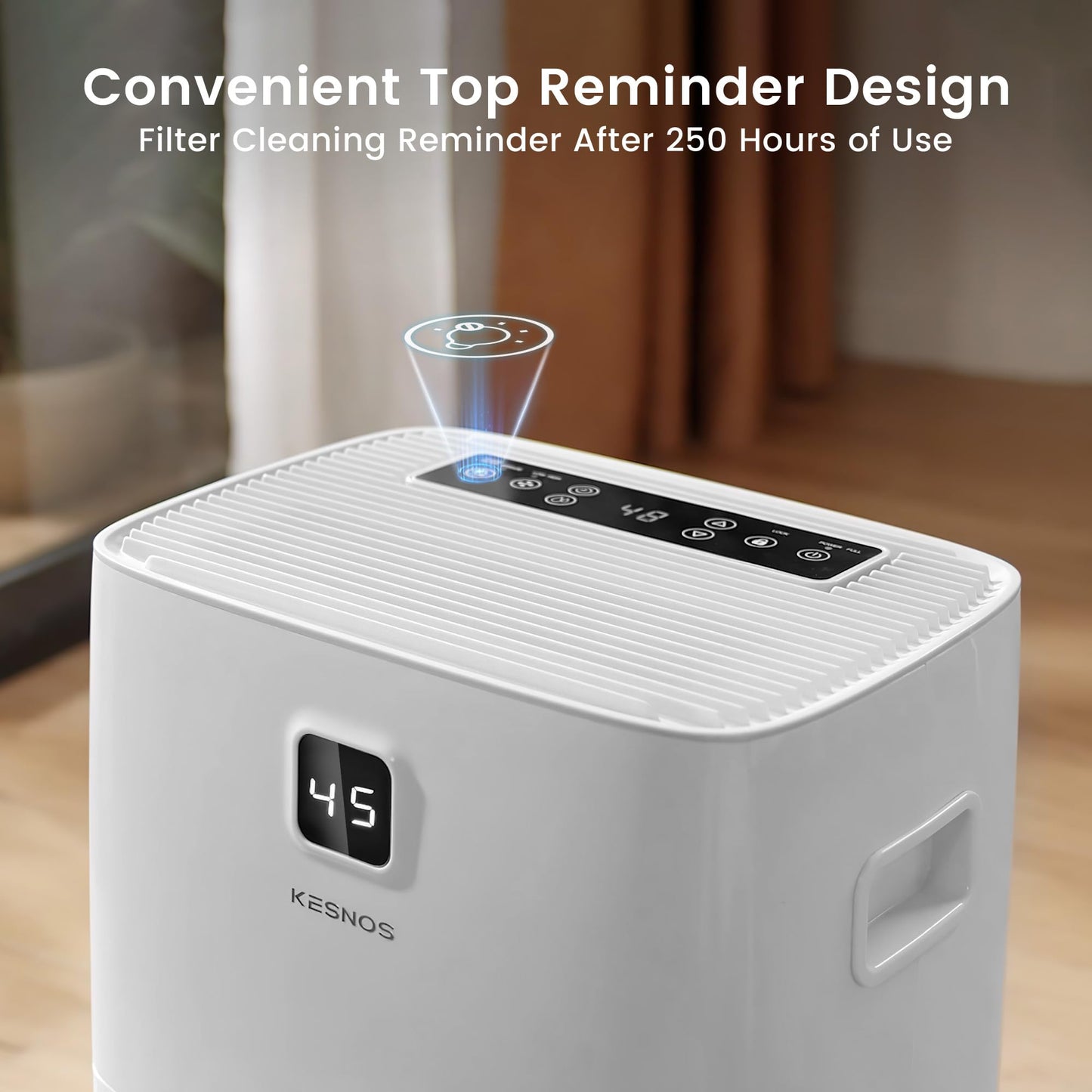 Kesnos 150 Pints Dehumidifier for Basement, Commercial and Industrial Large Room, 2.11 Gal Water Tank with Drain Hose, Ideal for Whole Home up to 7,500 Sq. Ft., Front LED Display, Timer