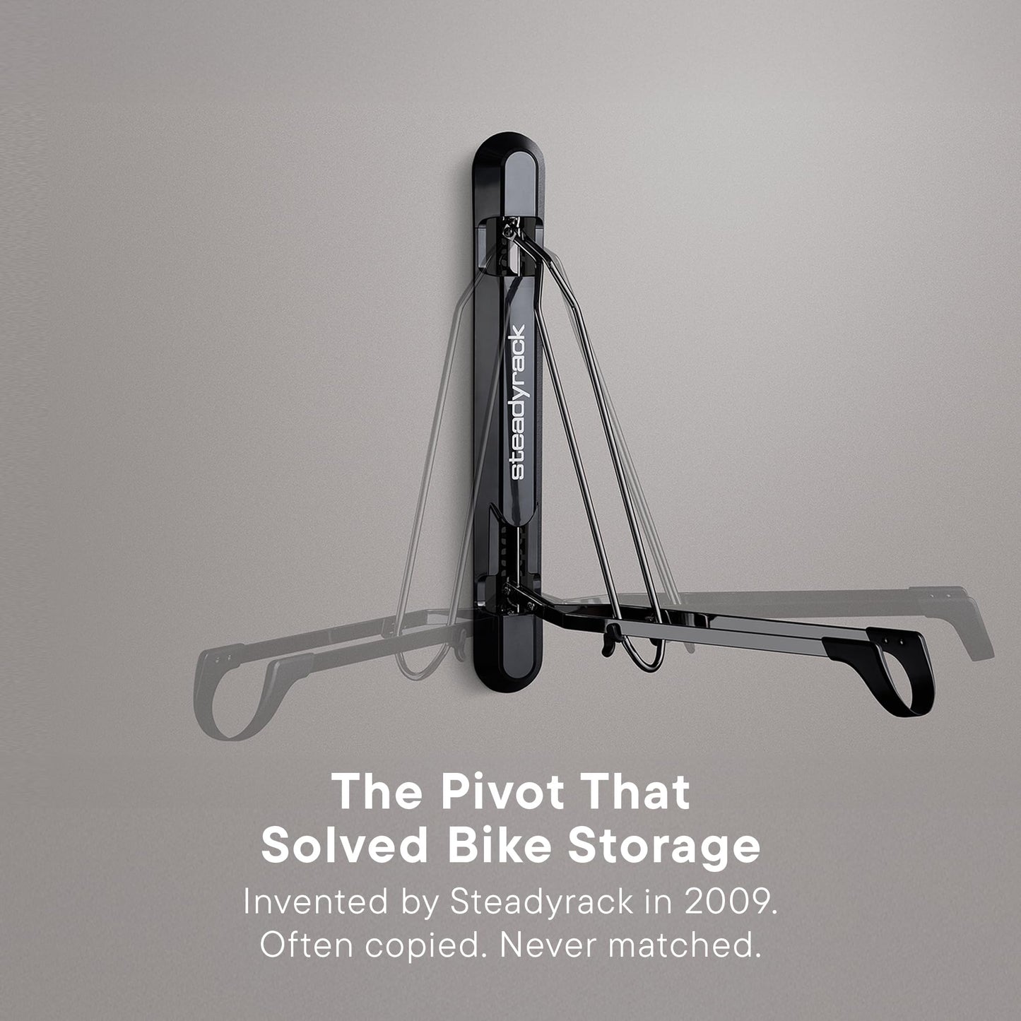 Steadyrack ProFlex Narrow Bike Rack - Vertical Wall Mount Bike Storage for Home - Roll-In Roll-Out System - Space-Saving Pivot - Fits Road, BMX, Gravel, Fender - Includes GearMate SteadySpine - 2 Pack