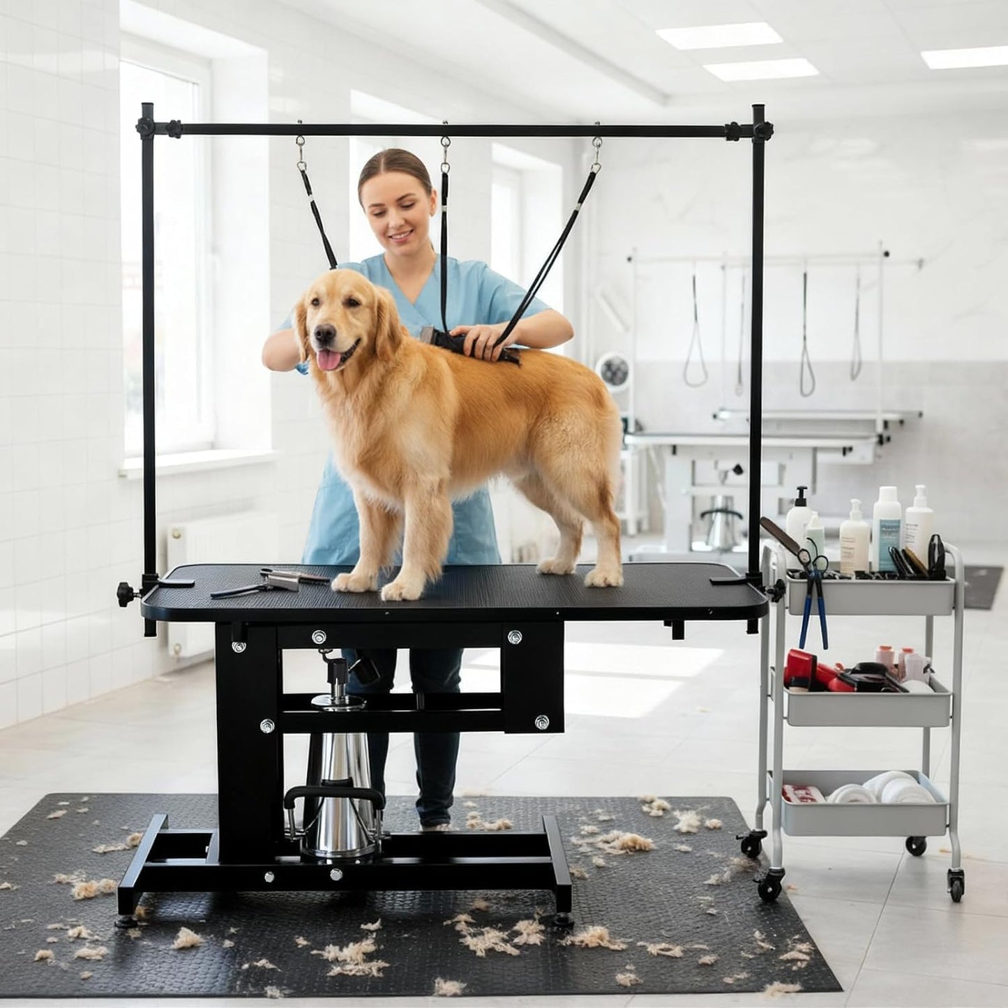 Towallmark 43.3" Hydraulic Adjustable Height Grooming Table