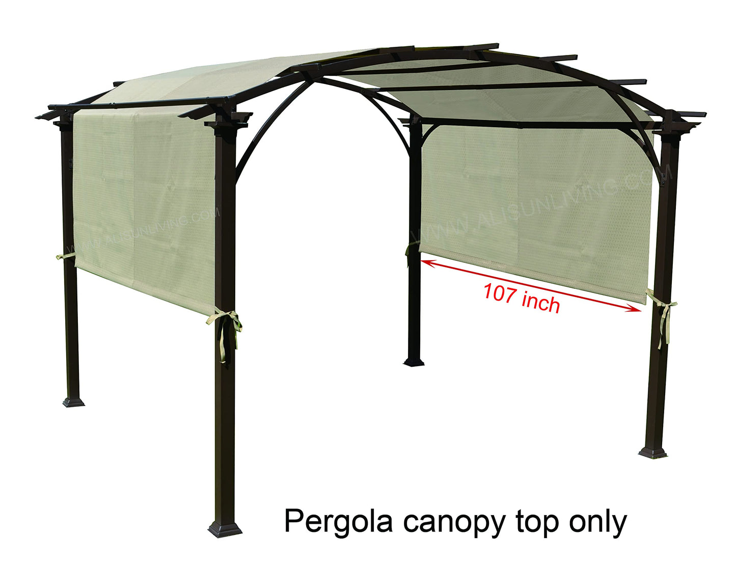 ALISUN Replacement Sling Canopy (with Ties) for the Lowe's Garden Treasures 10 FT Pergola #S-J-110 & TP15-048C, 193" (L) x 105" (W) (Beige) (Canopy TOP ONLY)