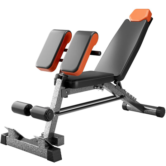 Streamnova Heavy Duty 890LBS Weight Bench – Multi-Functional FID Bench with Roman Chair & Hyper Back Extension, All-in-One Adjustable Ab Sit up Bench for Strength Training