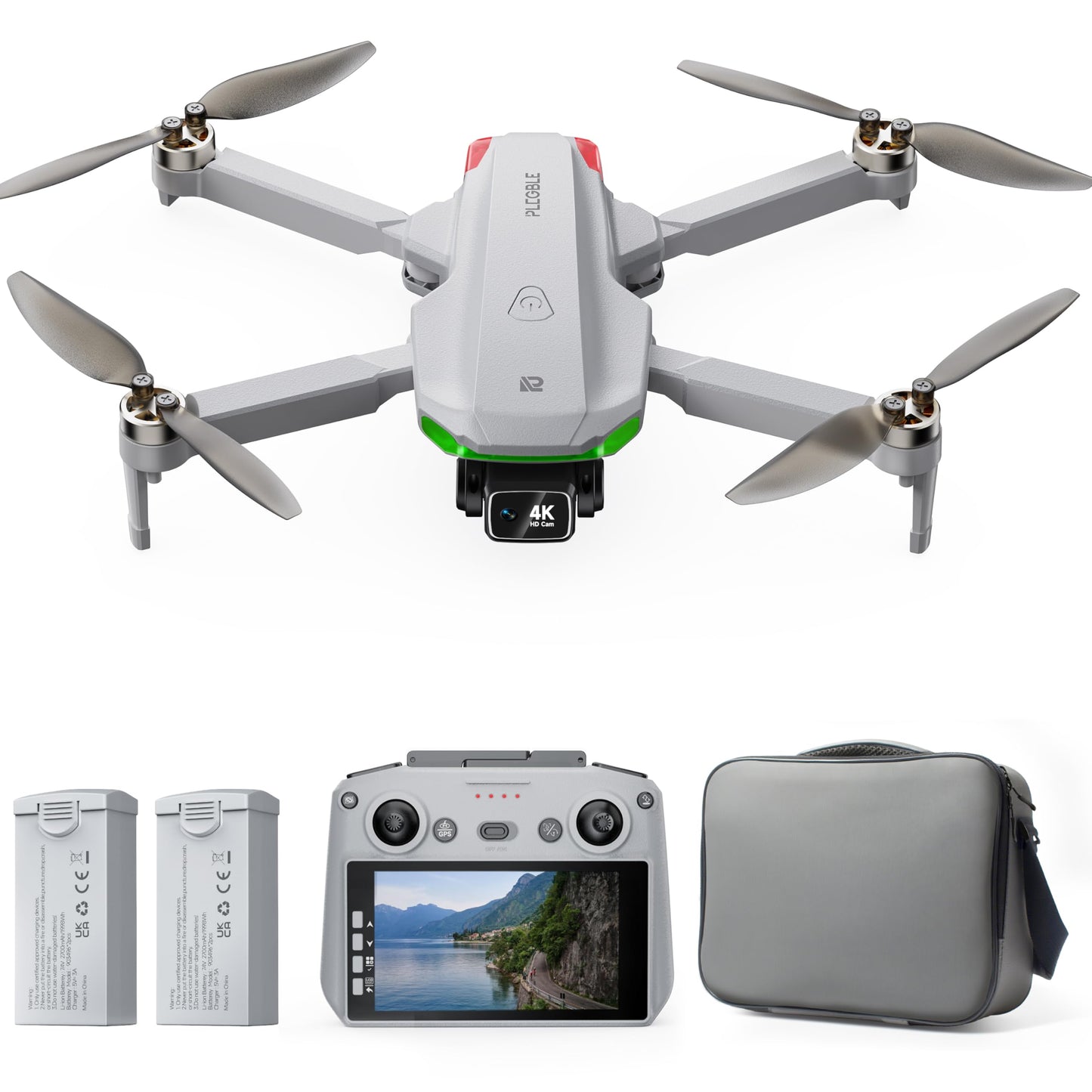 Drone with EIS 4K Camera for Adults, GPS Drone with 5.0" Screen on Controller, 70 Mins Flight, Long Range Transmission, AI Track&Orbit Mode, Follow Me, Auto Return, Lightweight and Foldable RC Drones for Beginner Toy Gifts, Under 249g
