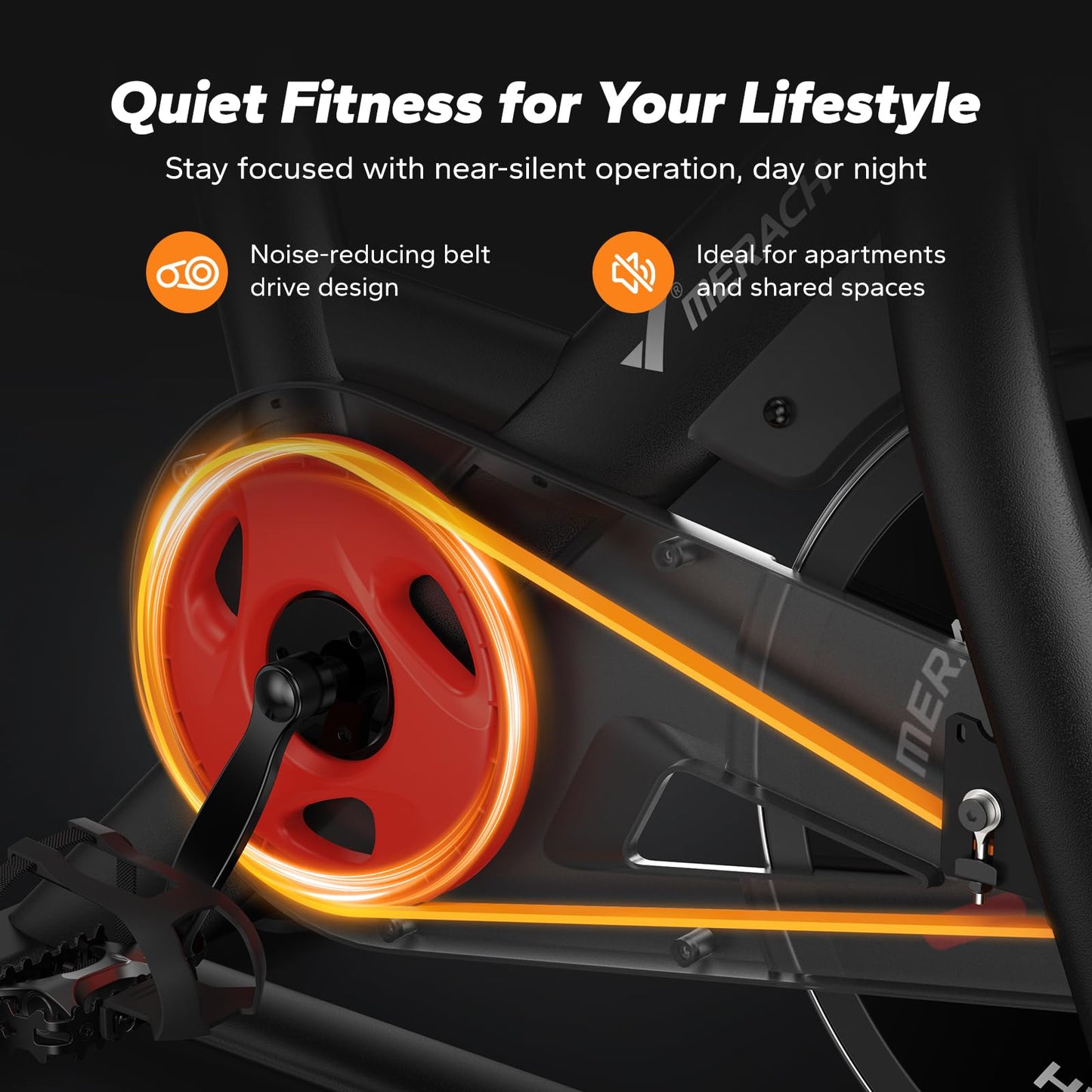 Merach Magnetic Exercise Bike for Home Gym, Low Noise Stationary Bike with Soft Seat Cushion, Indoor Workout Bike with 350 lbs Weight Capacity, Spinning Bike with Self-Developed App, Tablet Mount
