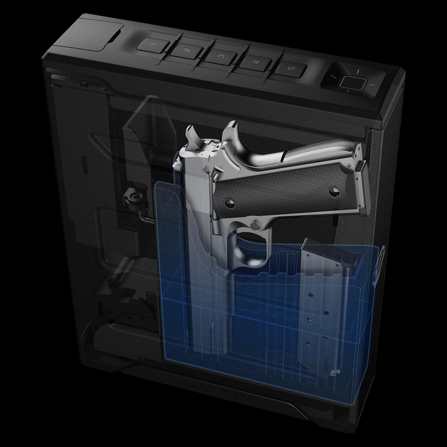 VAULTEK Slider Series Rugged Handgun Safe Quick Auto-Open Sliding Door Pistol Safe with Backlit Keypad and Mounting Plate (Non-Biometric) (Essential Model)