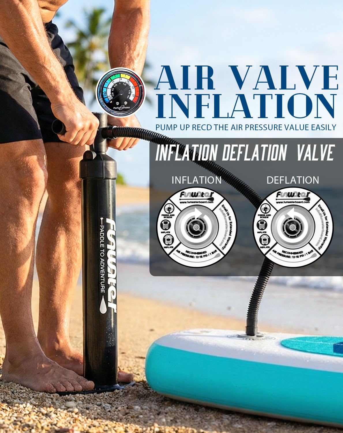 FunWater Inflatable 10'6×33"×6" Ultra-Light (17.6lbs) SUP for All Skill Levels Everything Included with Stand Up Paddle Board, Adj Floating Paddles, Pump, ISUP Travel Backpack, Leash,Waterproof Bag
