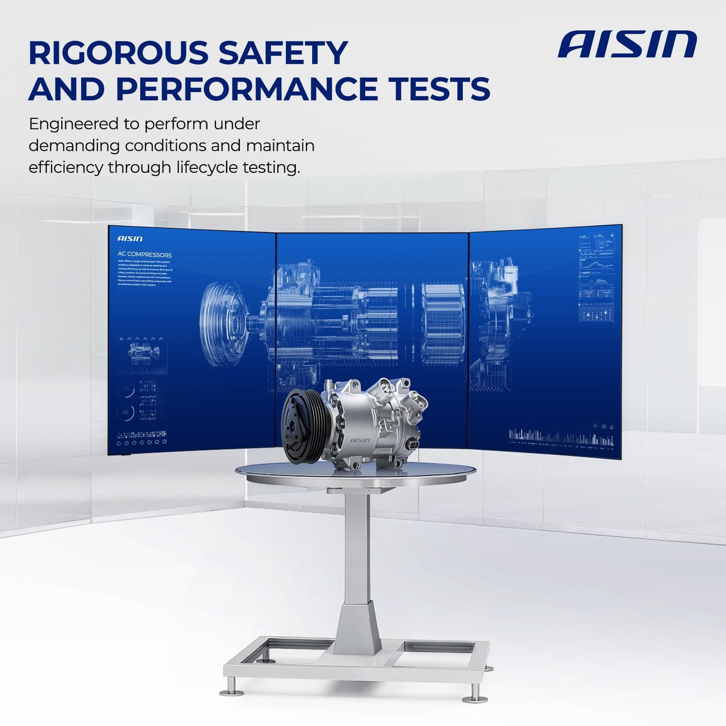 AISIN AFTERMARKET ACCHY-00432 Air Conditioner AC Compressor - Compatible with Hyundai Sonata 2020-2023 1.6L 2.5L - with 6-Pulley Groove, with Clutch
