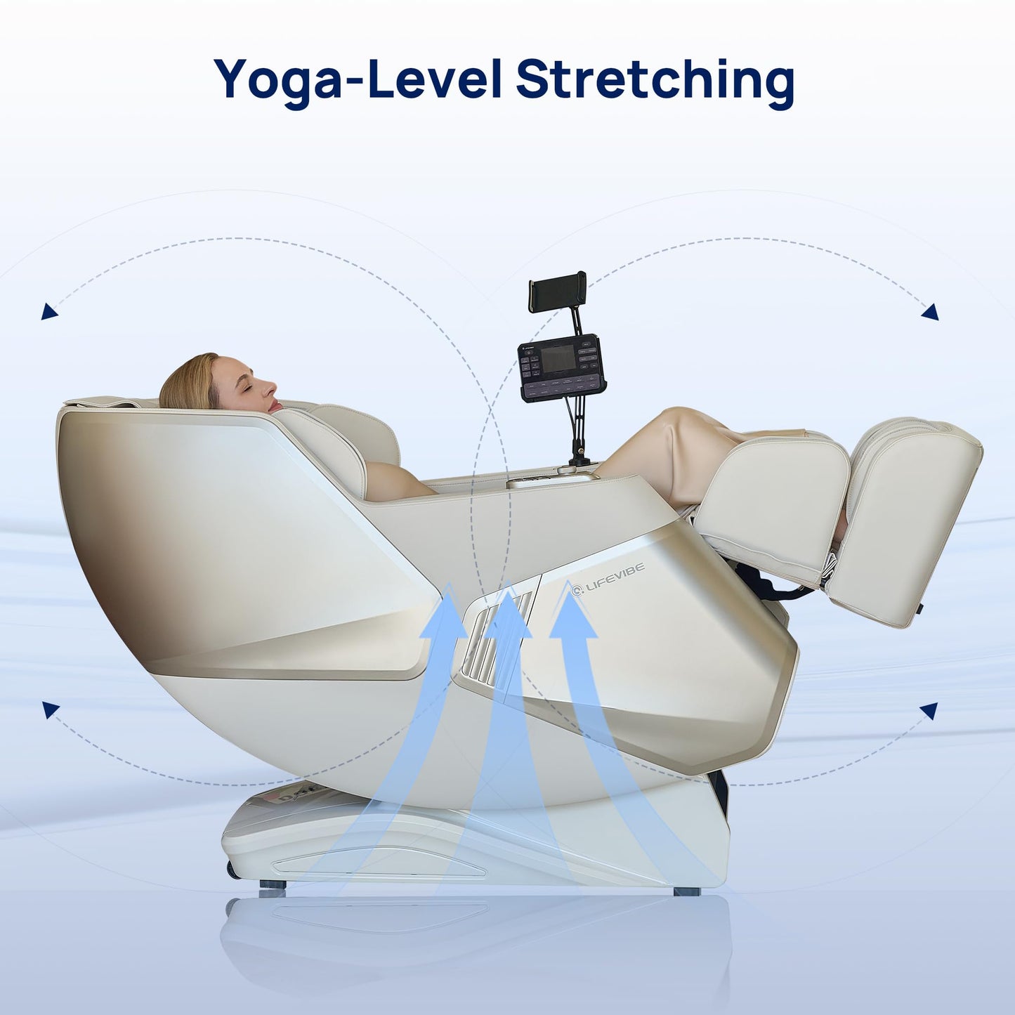 Lifevibe VAT Massage Chair Full Body VibroAcoustic Sonic Wave, SL-Track Zero Gravity Recliner with 25 Auto Modes, Smart Body Scan, Extendable Footrest, Reading Lamp, White