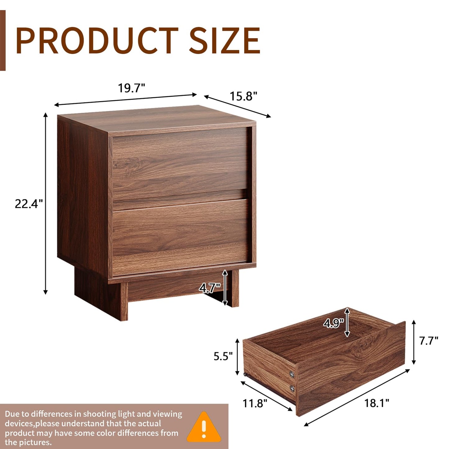 CHUWELL 3-Piece Bedroom Dresser Set-9 Drawer Dresser & 2 Nightstands,63" Wide Walnut Dresser and Night Stands with Solid Wood Cylindrical Legs,Rustic Wooden Storage for Bedroom