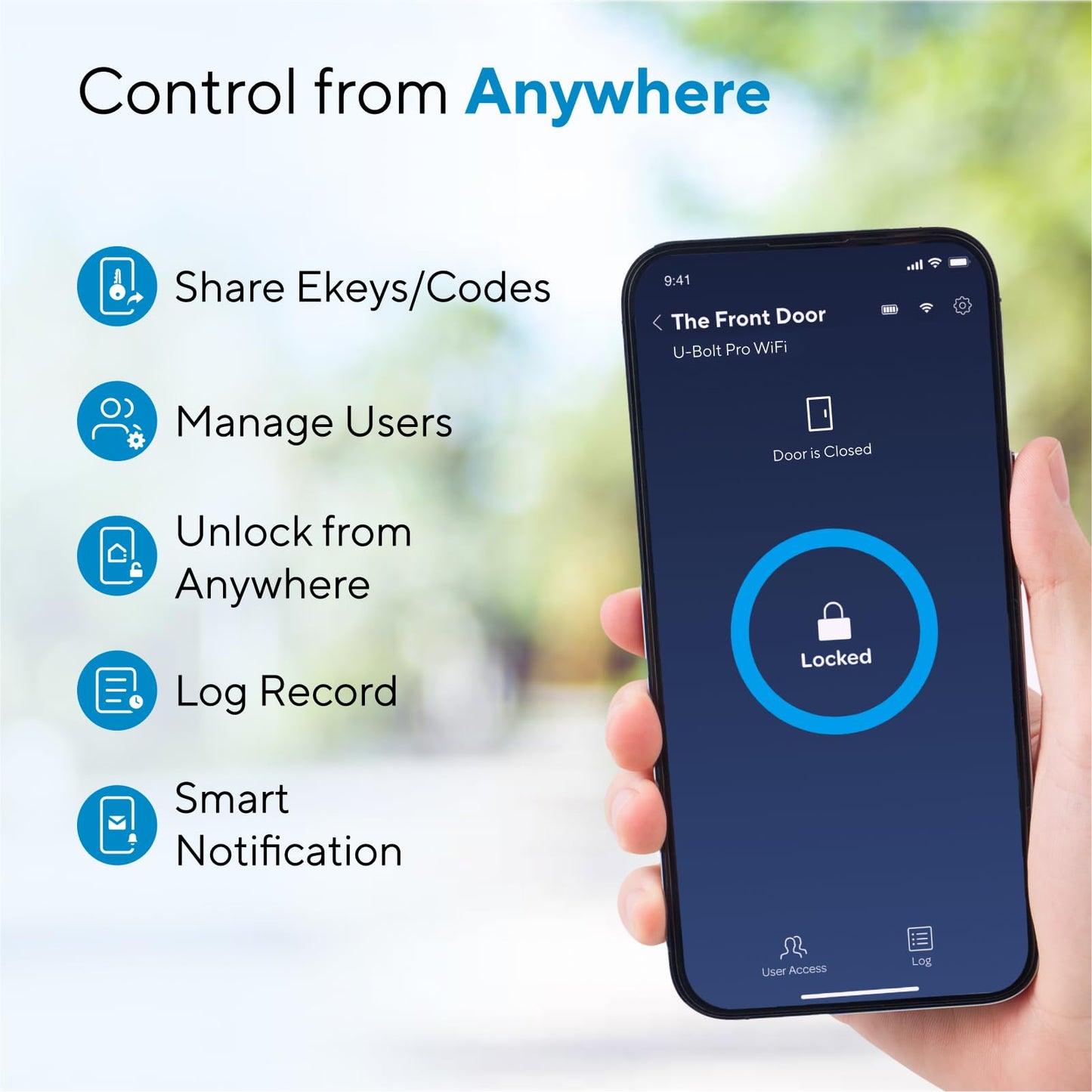 ULTRALOQ U-Bolt Pro WiFi Smart Lock with Door Sensor, Built in Wi-Fi Smart Deadbolt Lock for Front Door with Fingerprint ID, App Remote Control, Share Access, Auto Unlock, Auto Locking, Backlit Keypad