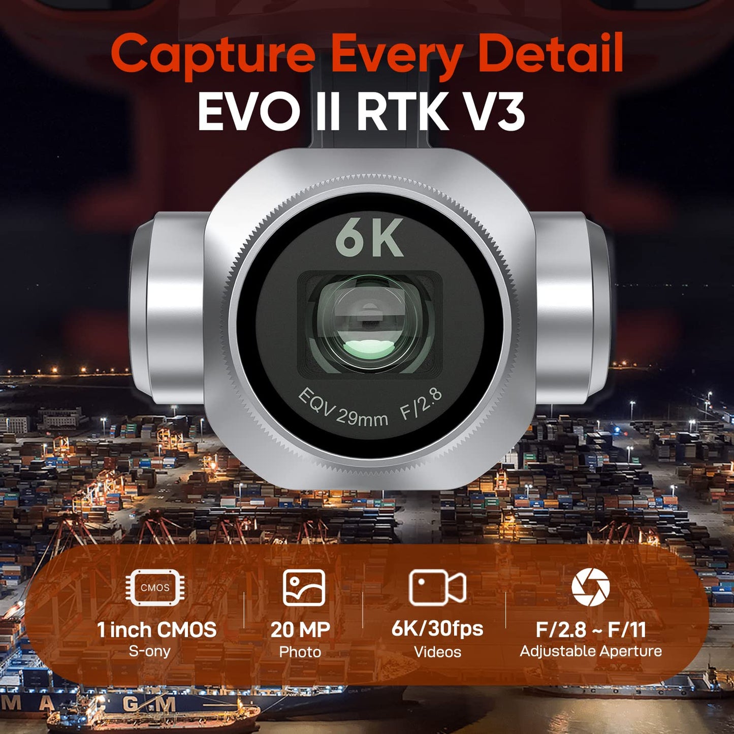 Autel Robotics EVO II PRO RTK V3, S-ony 1'' 6K/30fps HDR Video, Centimeter-Level Positioning, High-Precision GNSS Base Station, PPK Support, 20MP, SkyLink 2.0, 15KM Transmission, For Mapping