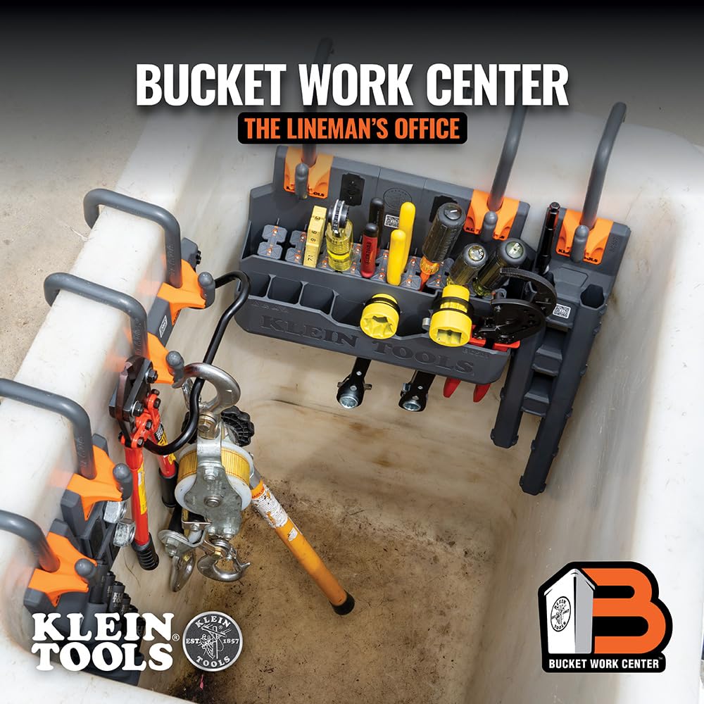 Klein Tools BC501S S-Hook Hard Tool Storage Module, 18 Compartments, Magnetic, Optional S Hooks Secure Module to Aerial Utility Buckets