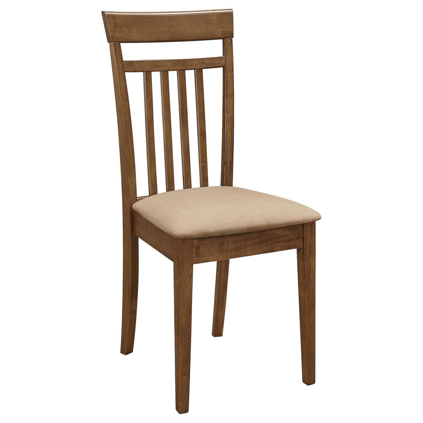 Coaster Home Furnishings - Robles - Wood - 5-Piece Rectangular Dining Table Set - Transitional Style with Vertical Slat Back Chairs and Fabric Cushioned Seat – Dining Room – Chestnut - 150430