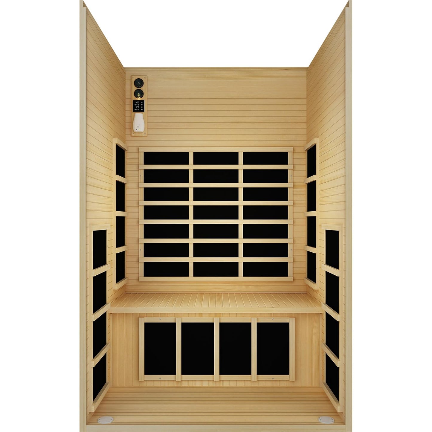 JNH Lifestyles Ensi+ 2-Person Home Infrared Sauna with Color & Red Light Therapy, Ultra-Low EMF - Indoor Personal Luxury Spa for House and Gym