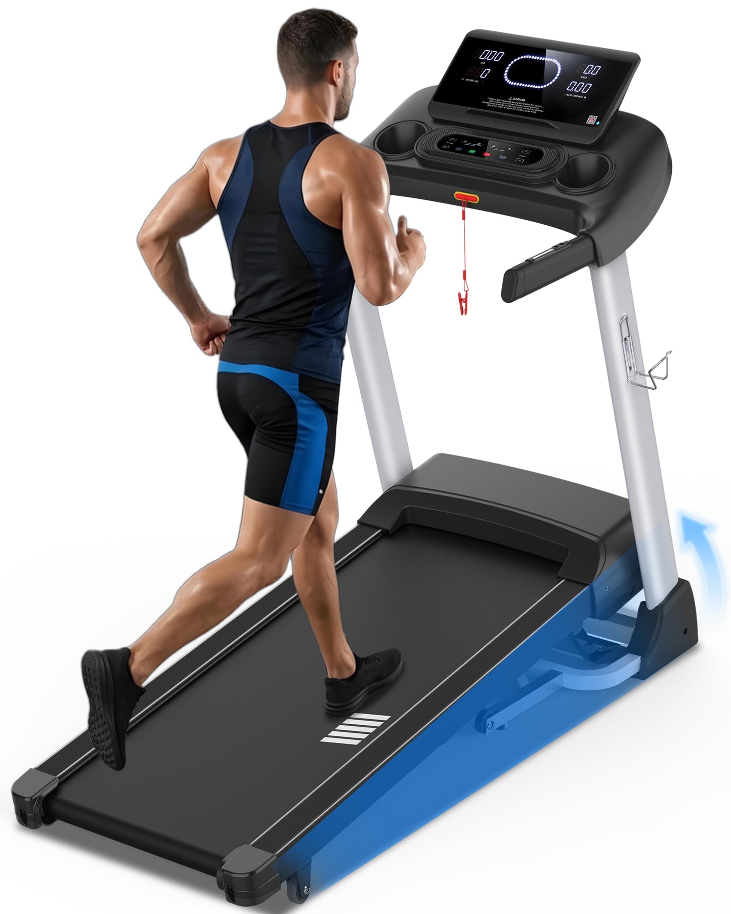 Incline Treadmills for Home, Treadmill with 18% Auto Incline, Heavy Duty 400LBS Capacity, Running Machine with 18.90" Wide Belt, 0.5-12 MPH Speed, 3.5 HP, 36 Programs, APP, Bluetooth, Foldable