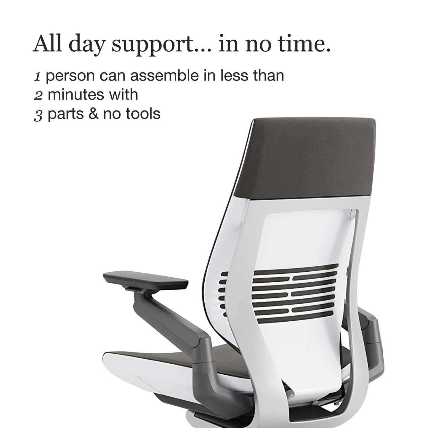 Steelcase Gesture Office Chair - Ergonomic Work Chair with Wheels for Carpet - Comfortable - Intuitive-to-Adjust for Desk - 360-Degree Arms - Graphite Gray Fabric