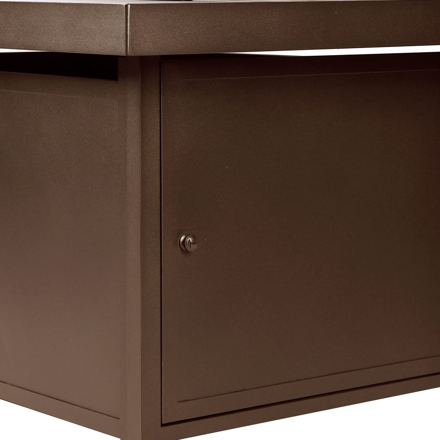 Oakland Living Rectangular 48 in. x 36 in. Aluminum Propane Fire Pit Table, Glass Beads, Two Covers, Lid, 57,000 BTUs in Brown Finish