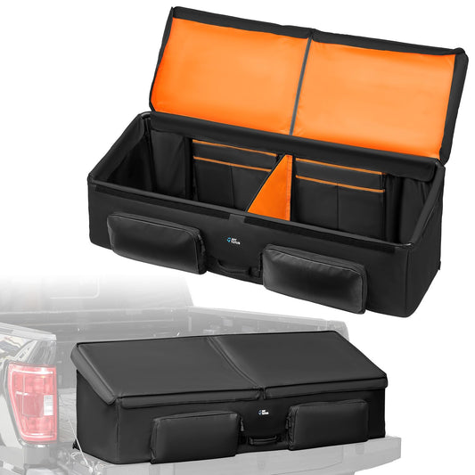 JOYTUTUS Upgrade Full Size Truck Bed Cargo Box Organizer for Pickup, Truck Bed Storage Organizer Carrier Accessories for Groceries, Golf, Easily Slide in and Out, Easy Access