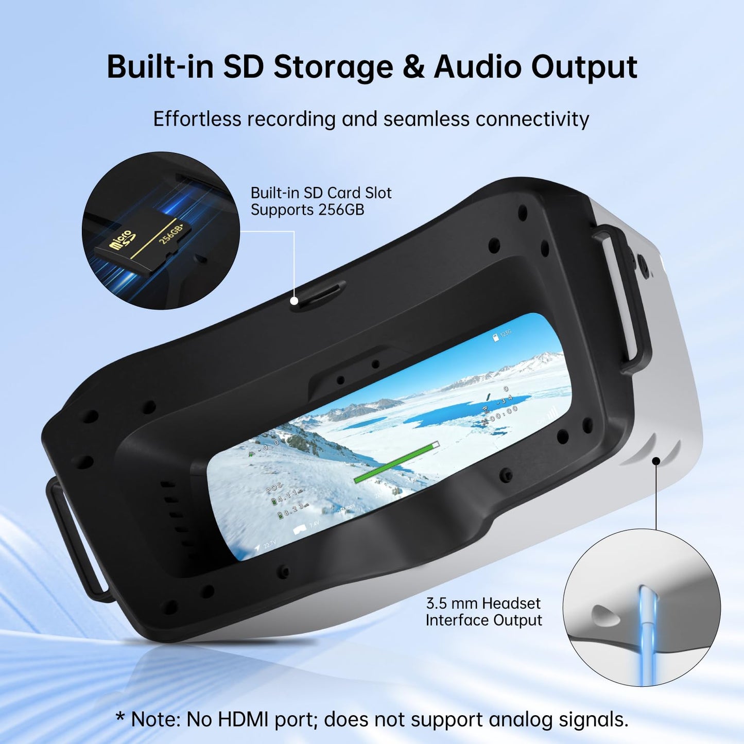 CADDXFPV Walksnail Avatar HD FPV Goggles L – 1080p 4.5-Inch Screen, Head Tracking, Immersive Flight Experience, PPM Signal, Micro SD Slot, Lens Customization, Compatible with All Walksnail VTX Kits