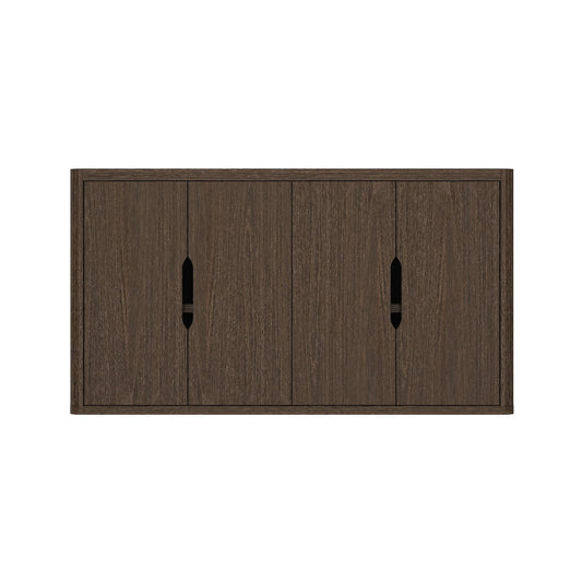Manhattan Comfort Rivington Modern Sideboard Buffet Cabinet with Storage – 60" Media Console Table with Doors and 4 Adjustable Shelves for Dining Room, Living Room, or Entryway, Walnut