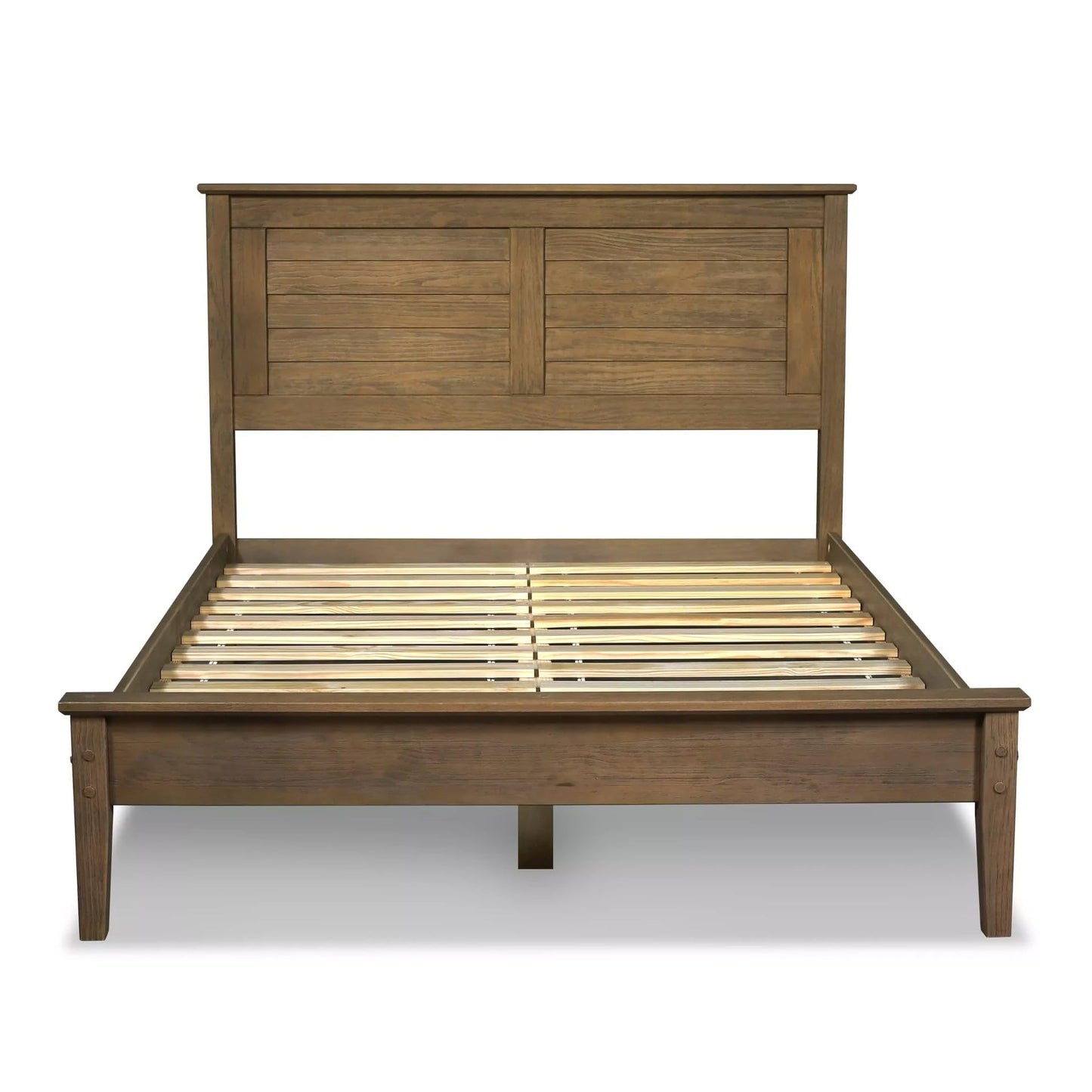 Grain Wood Furniture Greenport Solid Wood Platform Bed, Queen Size, Brushed Hickory