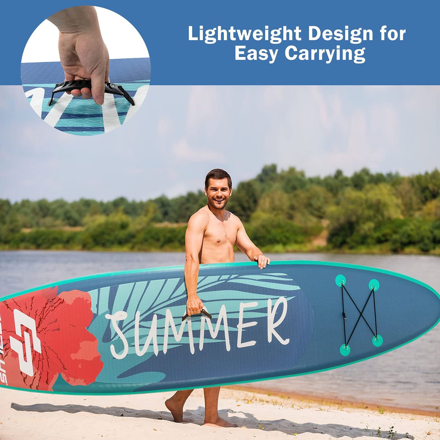 Stand Up Paddle Board- 10'/10.5'/11'×30"×6" SPORFIT Inflatable Paddleboard with Premium SUP Accessories & Backpack, Non-Slip Deck, Waterproof Bag, Leash, Paddle and Hand Pump for Youth & Adult