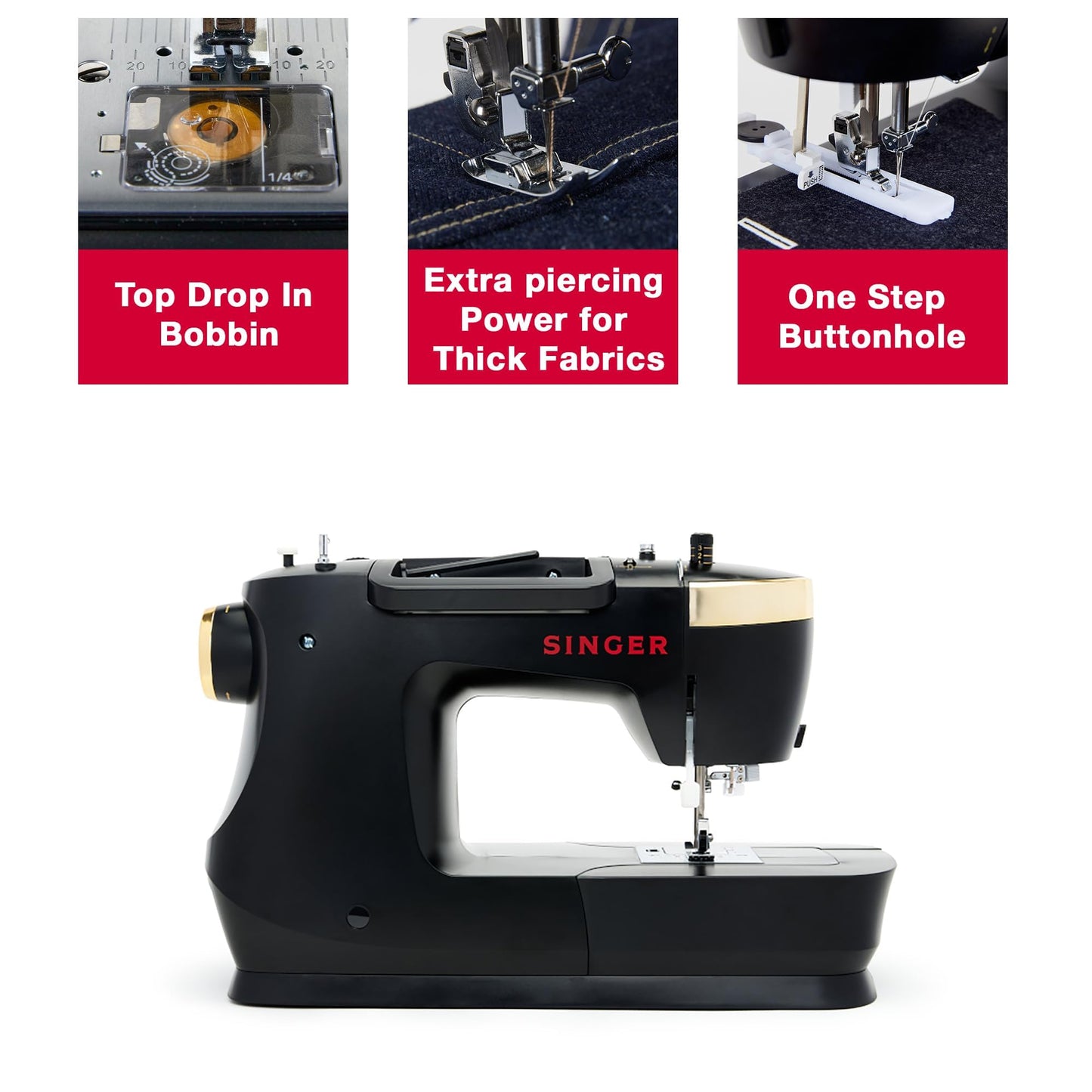 SINGER Special Edition Super Bundle | Vintage-Inspired Heavy Duty 500 Classic Sewing Machine Plus Carrying Case | Strong Motor, 23 Stitches, Metal Frame, LED, Needle Threader, Buttonhole, Accessories