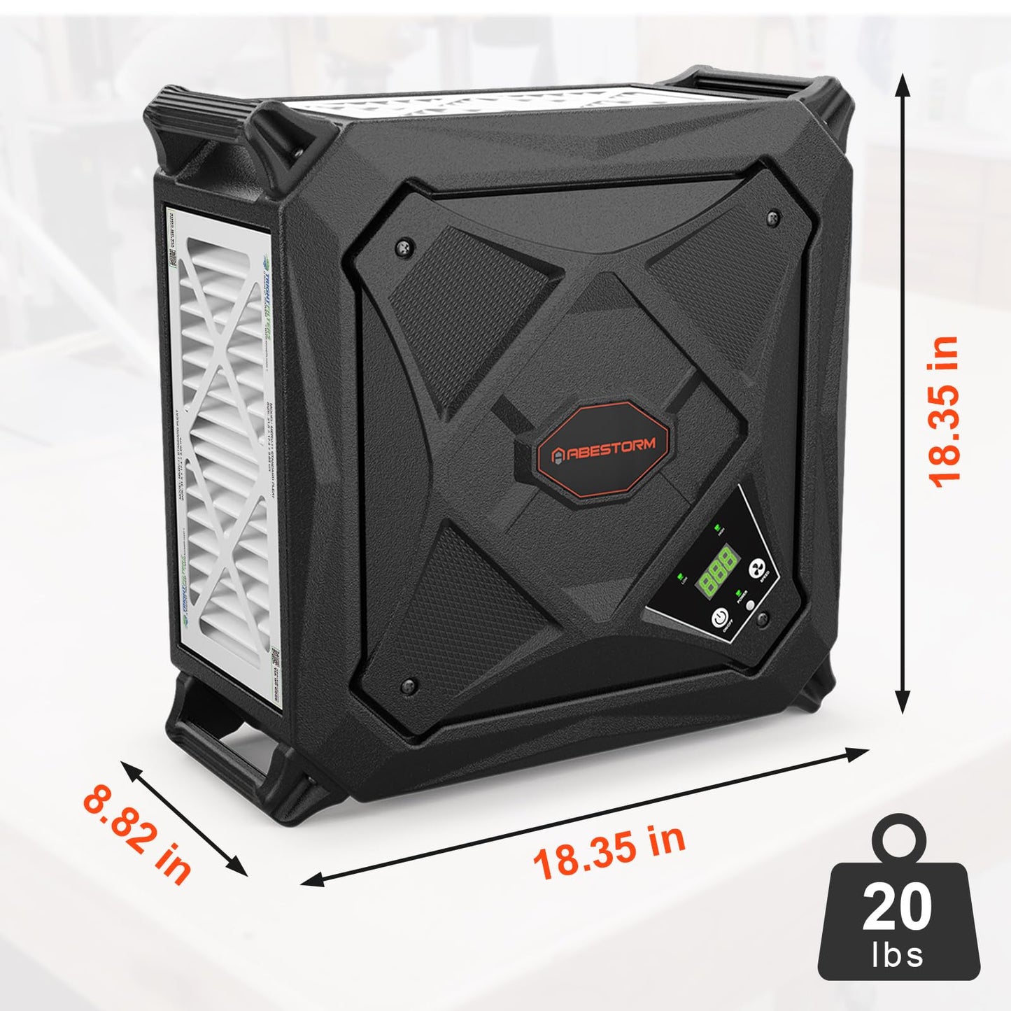 Abestorm 270 Degree Intake Air Filtration System, Built-in Ionizer, 780 CFM Hanging Dust Collector with Remote Control, for Woodworking Shops and Garage, 2-speed Adjustment, DecDust 780IG