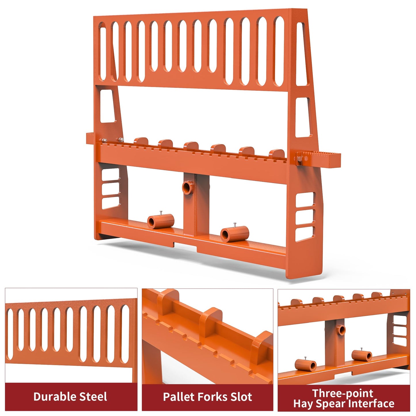 YITAMOTOR 45" Skid Steer Pallet Forks Frame Attachment, 4000 lbs Capacity