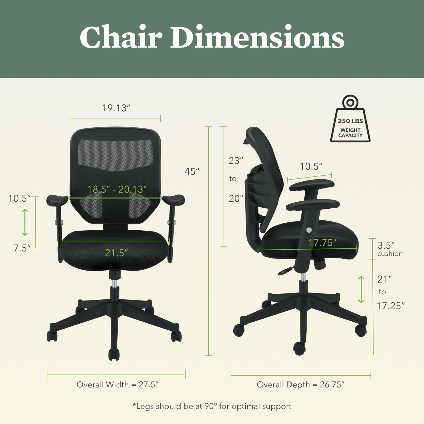 HON Prominent High Back Ergonomic Office Chair with Adjustable Center‑Tilt Recline, Height Adjustable Arms, Swivel Desk and Computer Chair for Home Office or Workstation, Black