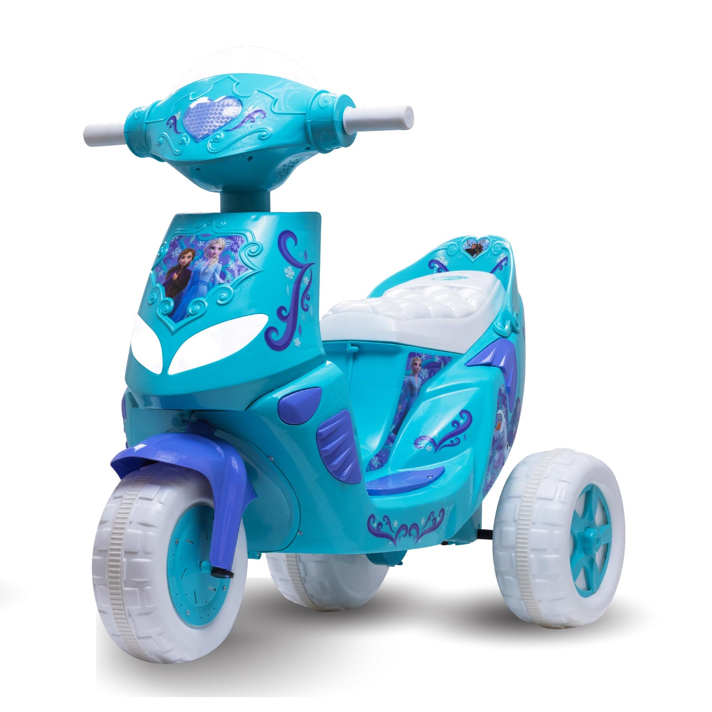 Kid Trax Disney Frozen Kids Scooter Ride On Toy, 6 Volt, Kids 3-5 Years Old, Max Weight 55 lbs, Single Rider, Battery and Charger Included, Blue