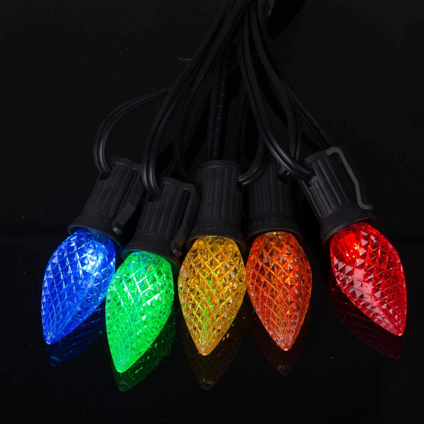 Minetom C7 LED Christmas Light Bulbs, 25 Pack, Shatterproof, Dimmable, E12 Base, Multicolor