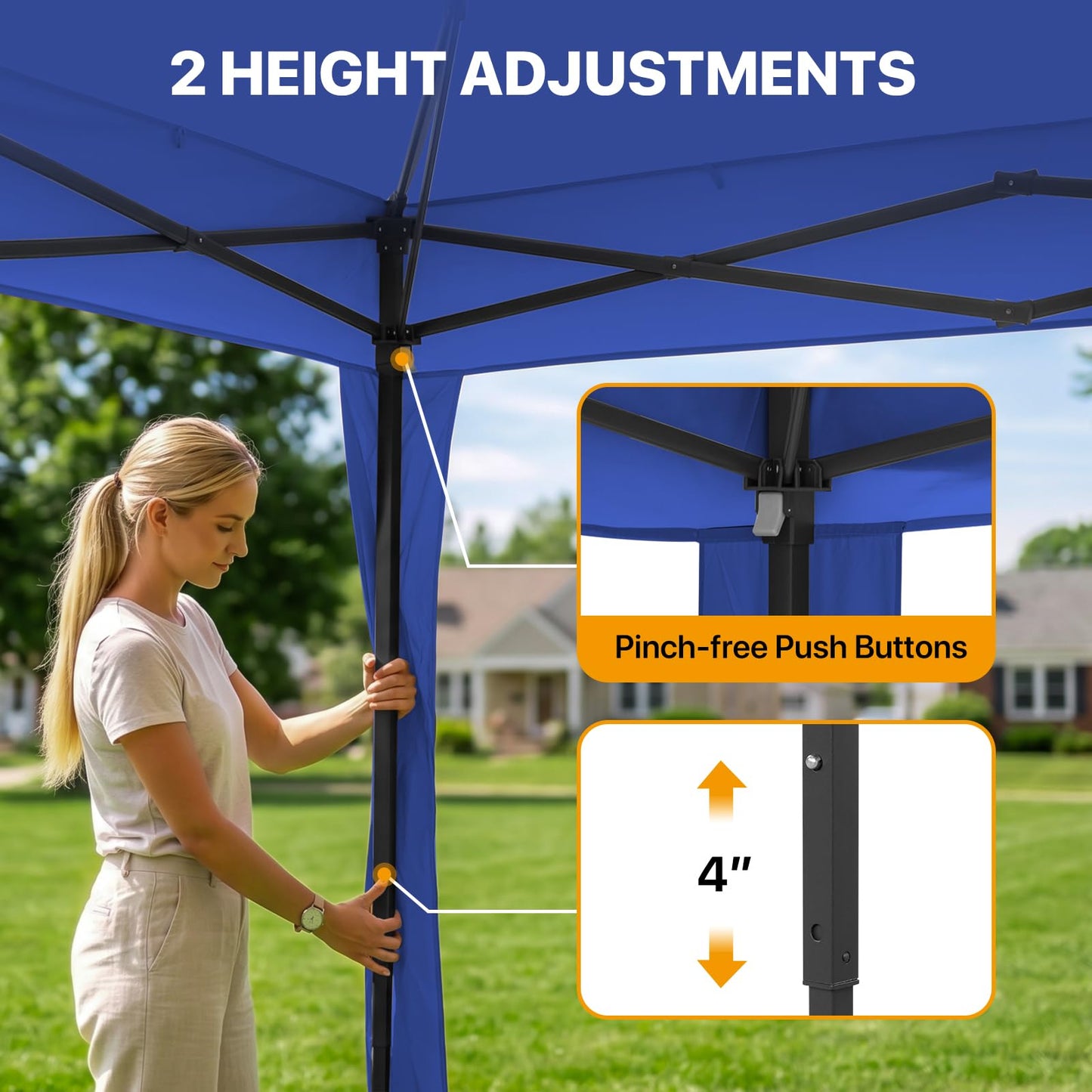 COOS BAY 11x11 Pop Up Gazebo with Mesh Netting, Instant Outdoor Canopy Tent, Water Resistant Shelter with UPF 50+ UV Protection, 121 Sq Ft Coverage, Blue