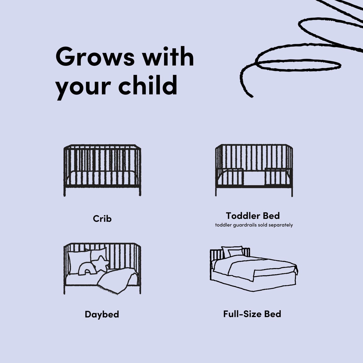 Storkcraft Solstice 5-In-1 Convertible Crib – GREENGUARD Gold Certified, Converts to Toddler Bed and Full-Size Bed, Fits Standard Full-Size Crib Mattress, Adjustable Mattress Support Base (White)