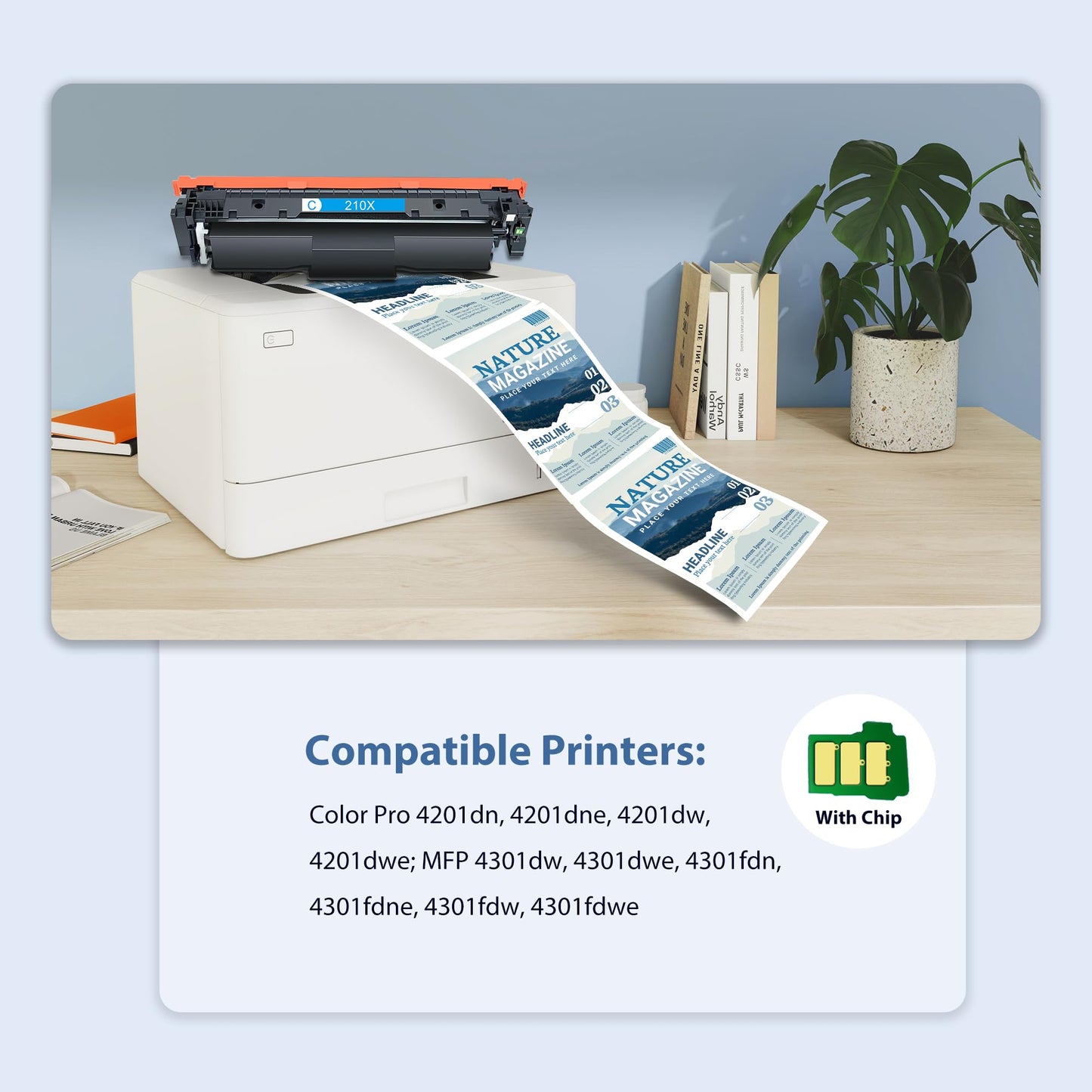 Aililiya 210X Toner Cartridges for hp 210X 210A Toner Cartridges 4 Pack Compatible with HP Color Laser Jet Pro MFP 4301fdw for Color Pro 4201dw 4201dn MFP 4301fdn 4301fdw 4301dw 4301 fdw Printer