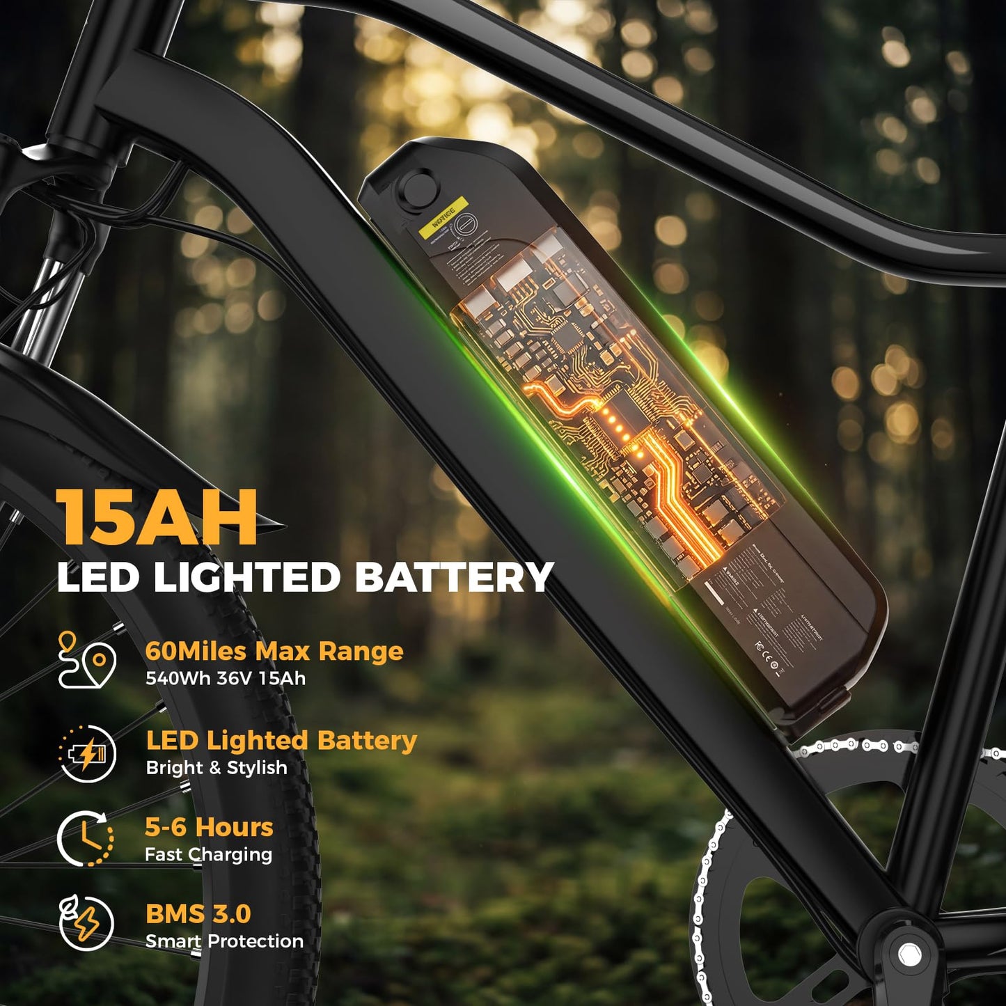 AYOLNY Electric Bike for Adults, 1500W/1000W Peak Motor 26" Ebike & 14" Foldable Electric Bike, 80/70/55 Miles Range 36V Battery Electric Bicycle for Commuting