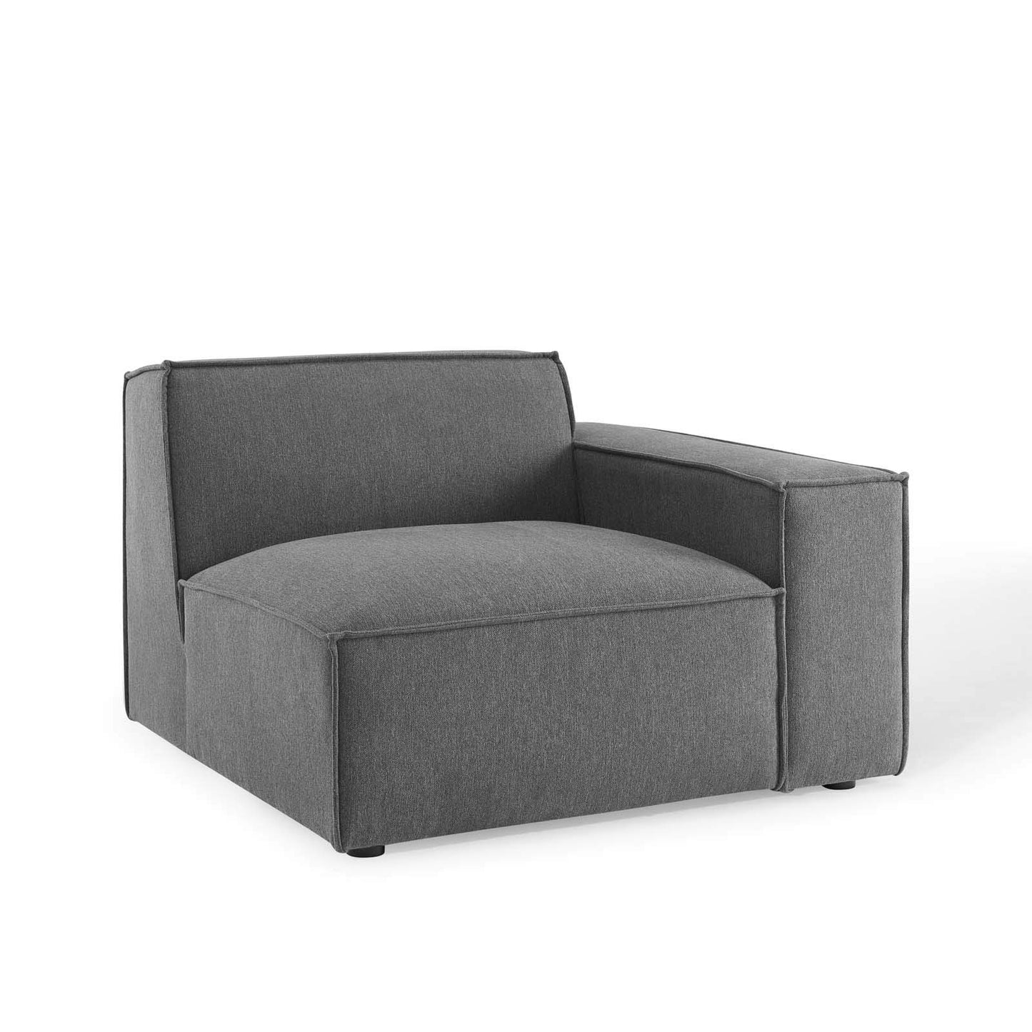 Modway Restore 4-Piece Upholstered Sectional Sofa in Charcoal