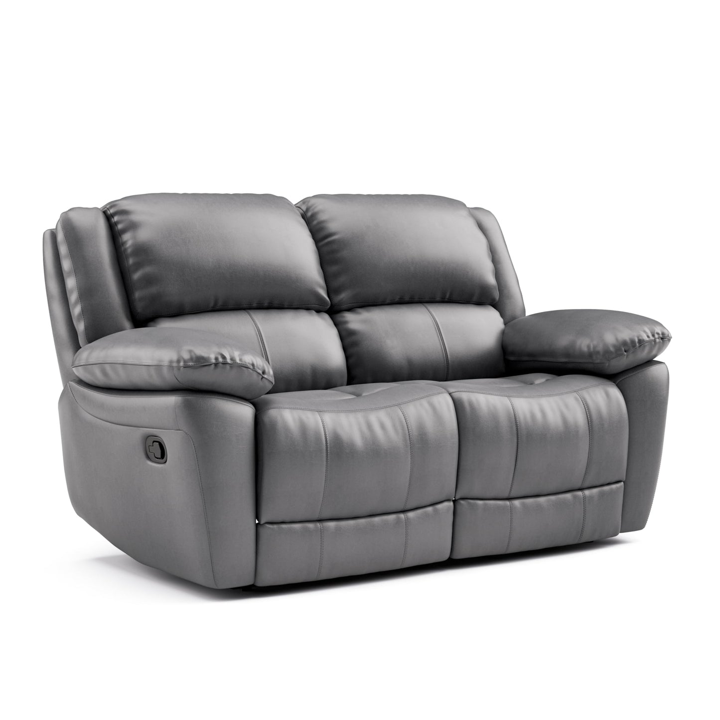Furniture of America Sorin Modern Leather Recliner Loveseat with Pillow Armrests and High Density Foam, Reclining Sofa, Comfortable Couch for Living Room, Office, FSC Certified, Dark Gray