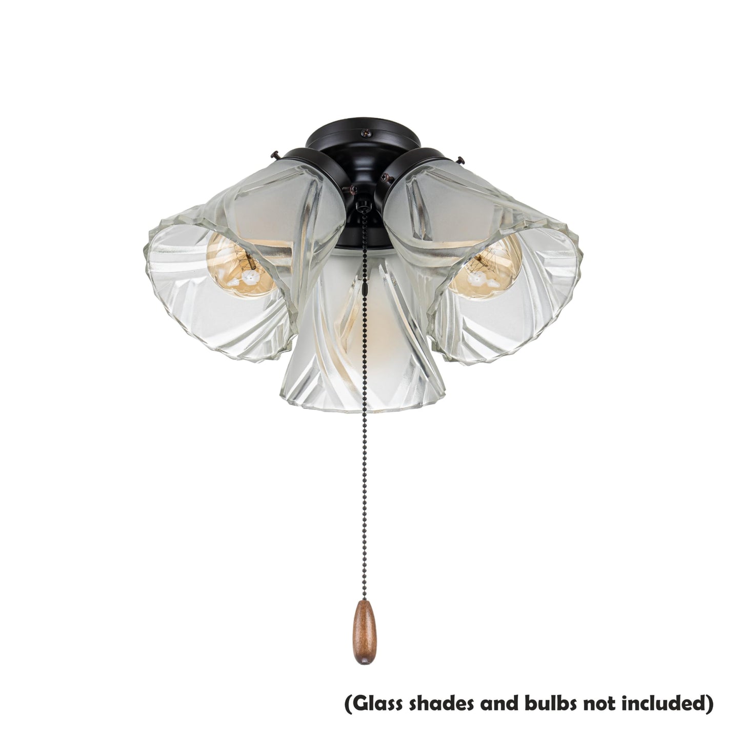 Aspen Creative Three-Light Ceiling Fan Fitter Light Kit, Oil Rubbed Bronze, Model 22002-31, Metal Construction