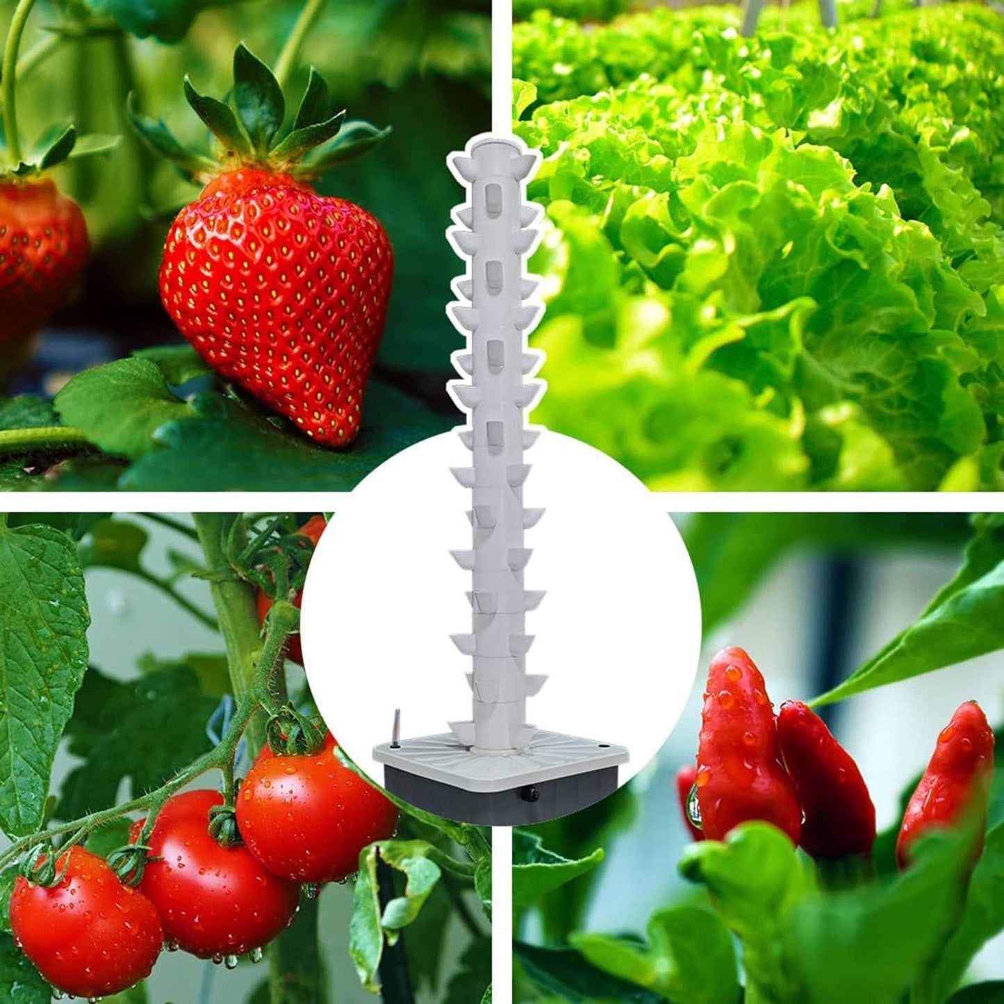 45 Pots Hydroponics Tower Set,Aquaponics Grow System,Vertical Farming Aeroponic Tower Equipment for Indoor Herbs,with Hydrating Pump, Timer