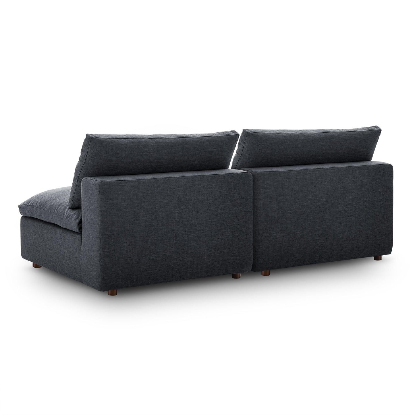 Modway Commix Upholstered Modular Armless Loveseat - Down-Filled Overstuffed Sectional Sofa - 2 Seater Couch - Armless Chairs Set for Contemporary Living Rooms