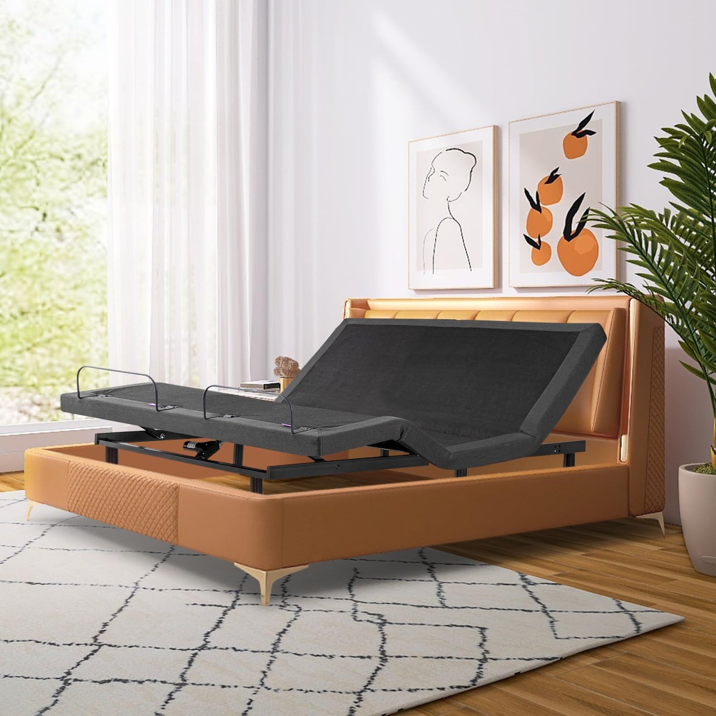 Queen Adjustable Bed Base with Mattress, 14 Inch Gel Memory Foam Two-Side Medium-Firm/Firm Mattress in Box, Updated Adjustable Bed Frame with Thickened Foam Frame, Wireless Remote, Electric Smart Bed